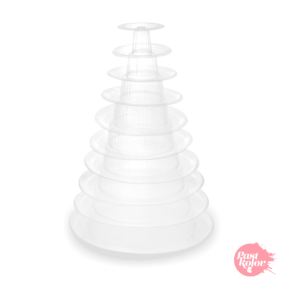 SOPORTE TRANSPARENTE PARA MACARONS - REDONDO (10 NIVELES) 1 SOPORTE TRANSPARENTE PARA MACARONS - REDONDO (10 NIVELES)