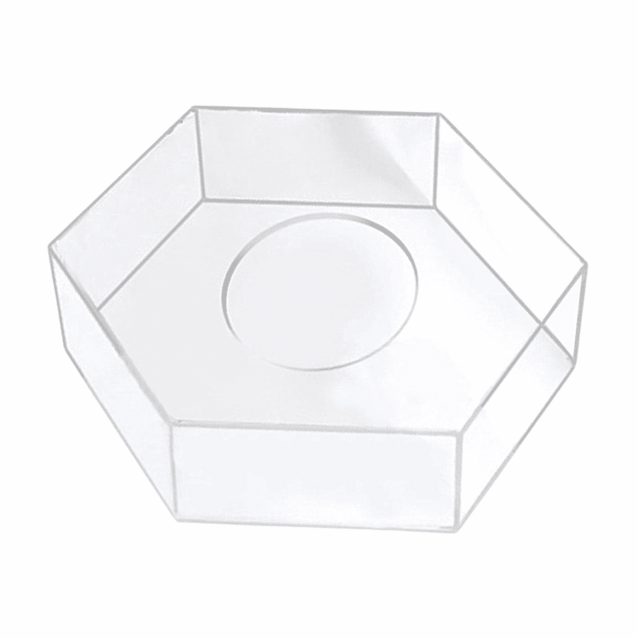SOPORTE HEXAGONAL TRANSPARENTE PARA TARTAS - 20 CM / H 10 CM 2 SOPORTE HEXAGONAL TRANSPARENTE PARA TARTAS - 20 CM / H 10 CM - Imagen 2