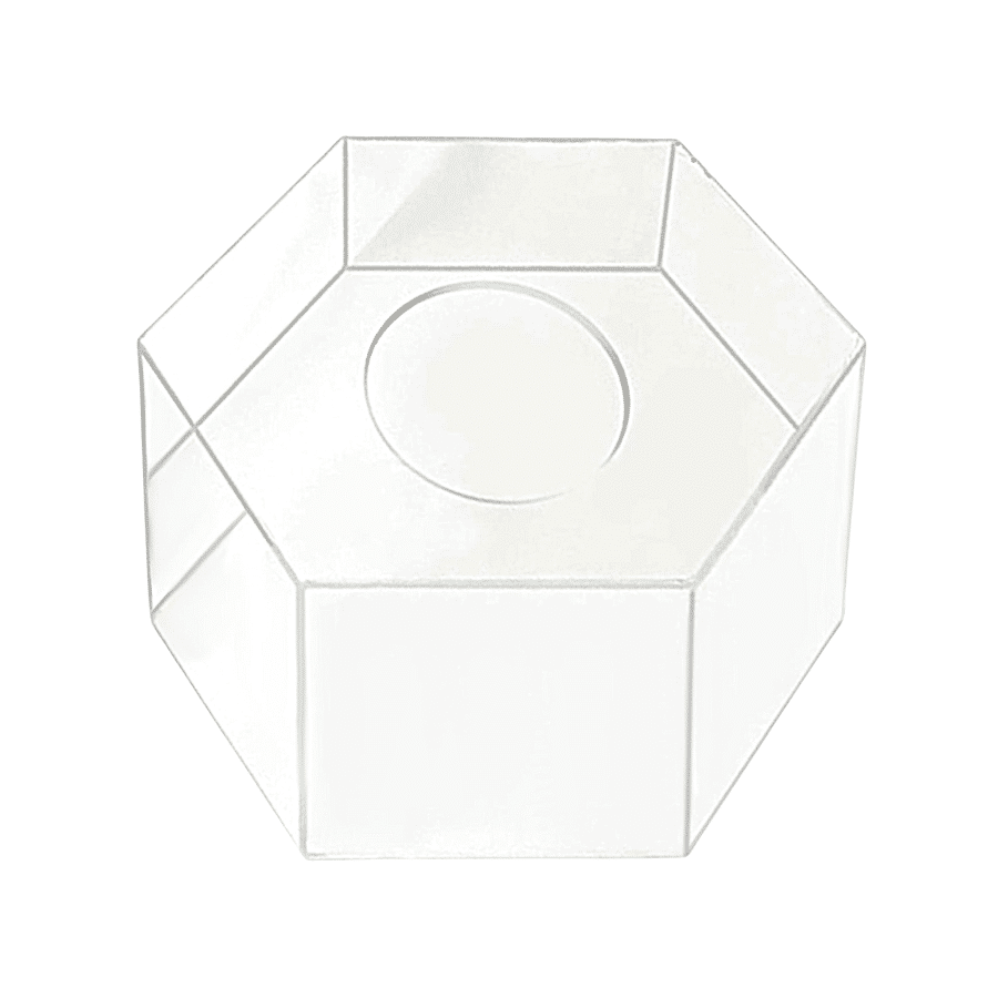 SOPORTE HEXAGONAL TRANSPARENTE PARA TARTAS - 20 CM / H 15 CM 2 SOPORTE HEXAGONAL TRANSPARENTE PARA TARTAS - 20 CM / H 15 CM - Imagen 2