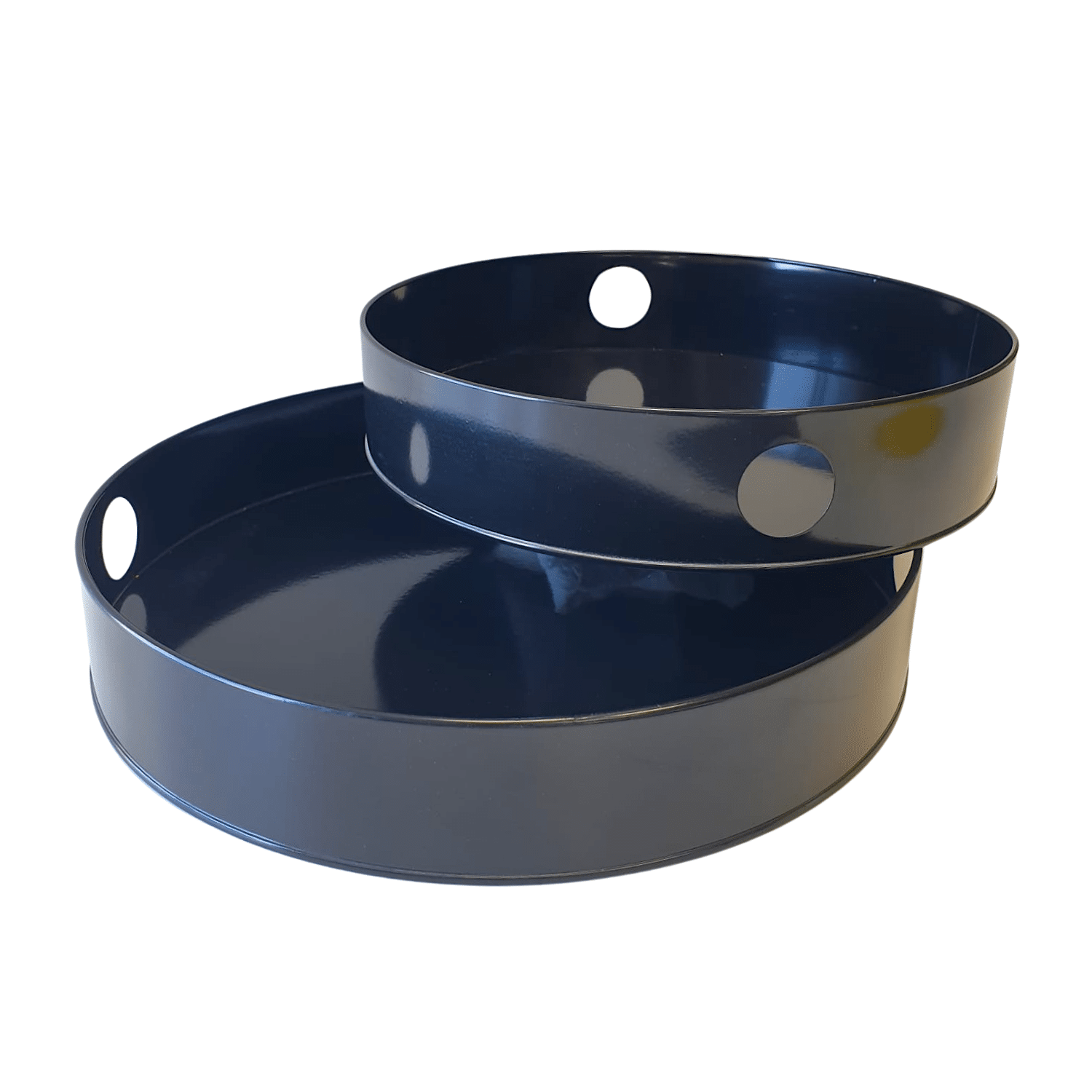 SET BANDEJAS METALICAS REDONDAS NEGRAS 2 SET BANDEJAS METALICAS REDONDAS NEGRAS - Imagen 2