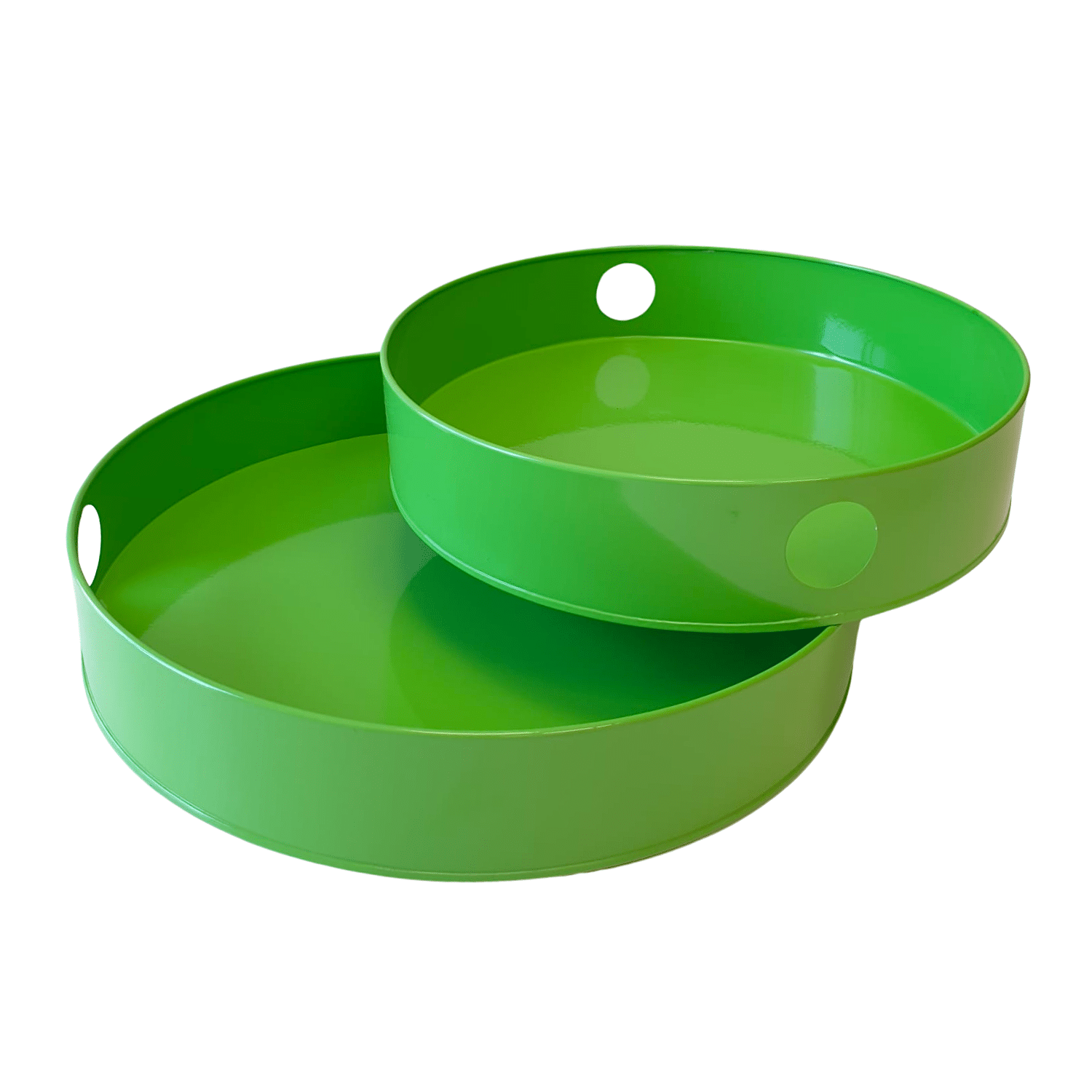 SET BANDEJAS METALICAS REDONDAS VERDES 2 SET BANDEJAS METALICAS REDONDAS VERDES - Imagen 2
