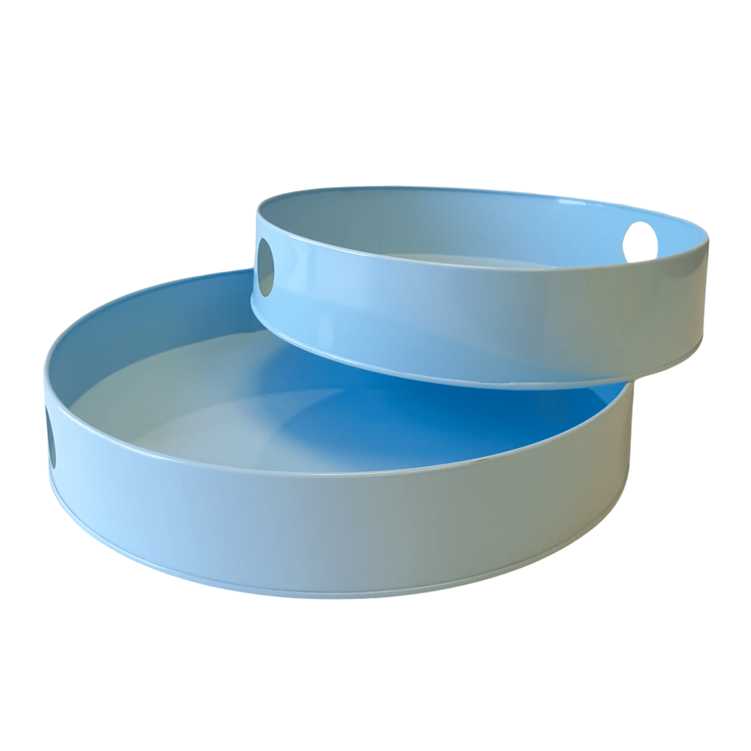 SET BANDEJAS METALICAS REDONDAS AZULES 2 SET BANDEJAS METALICAS REDONDAS AZULES - Imagen 2