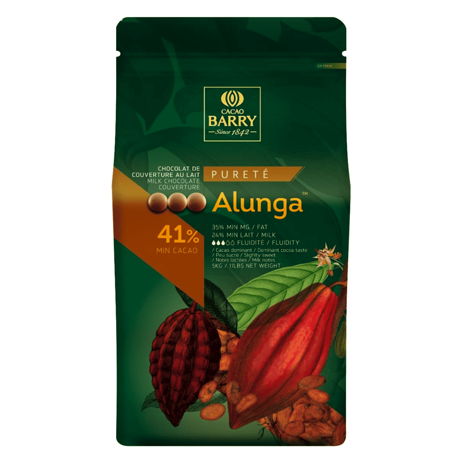 CALLETS DE CHOCOLATE CON LECHE "ALUNGA" CACAO BARRY - 1 KG 1 CALLETS DE CHOCOLATE CON LECHE "ALUNGA" CACAO BARRY - 1 KG