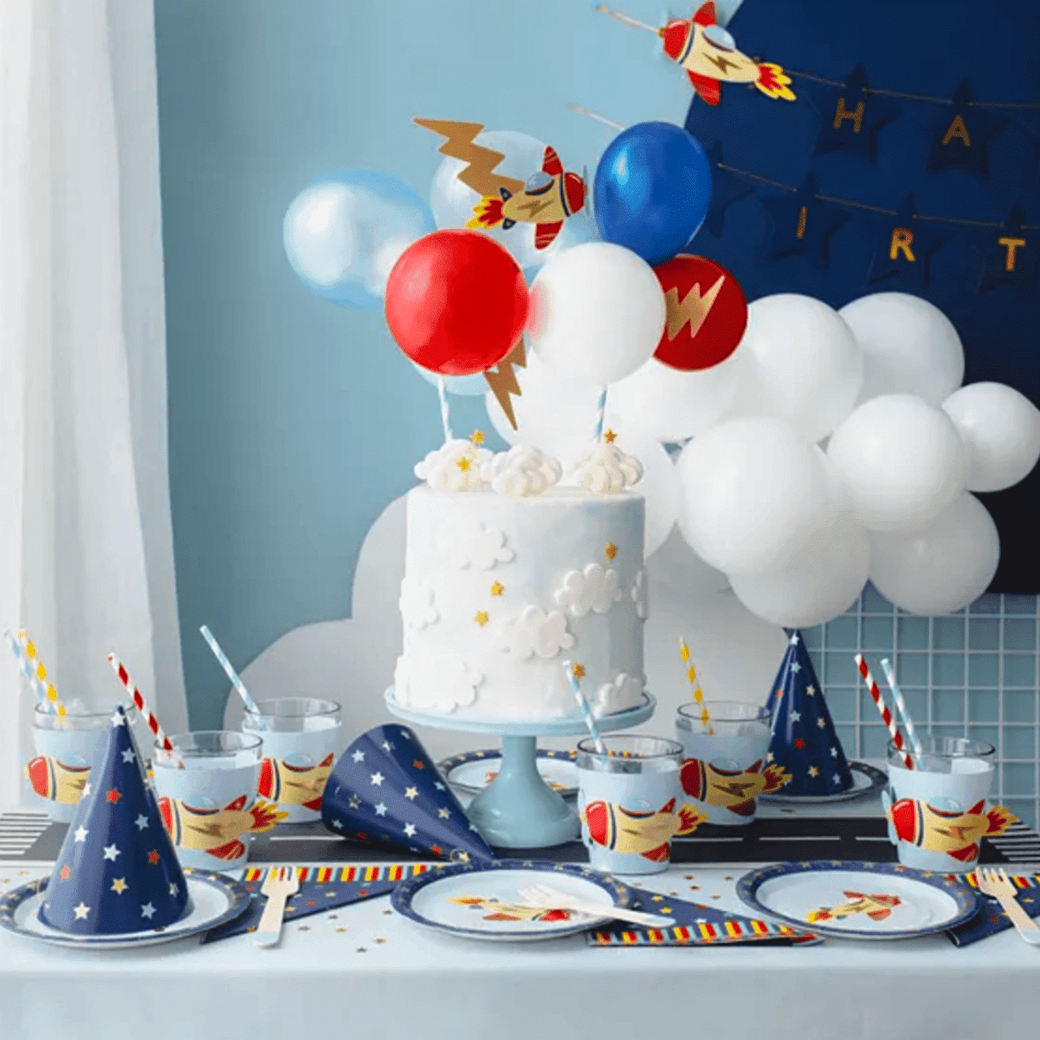 TOPPER PARA TARTA GLOBOS PARTYDECO - AVION 4 TOPPER PARA TARTA GLOBOS PARTYDECO - AVION - Imagen 4