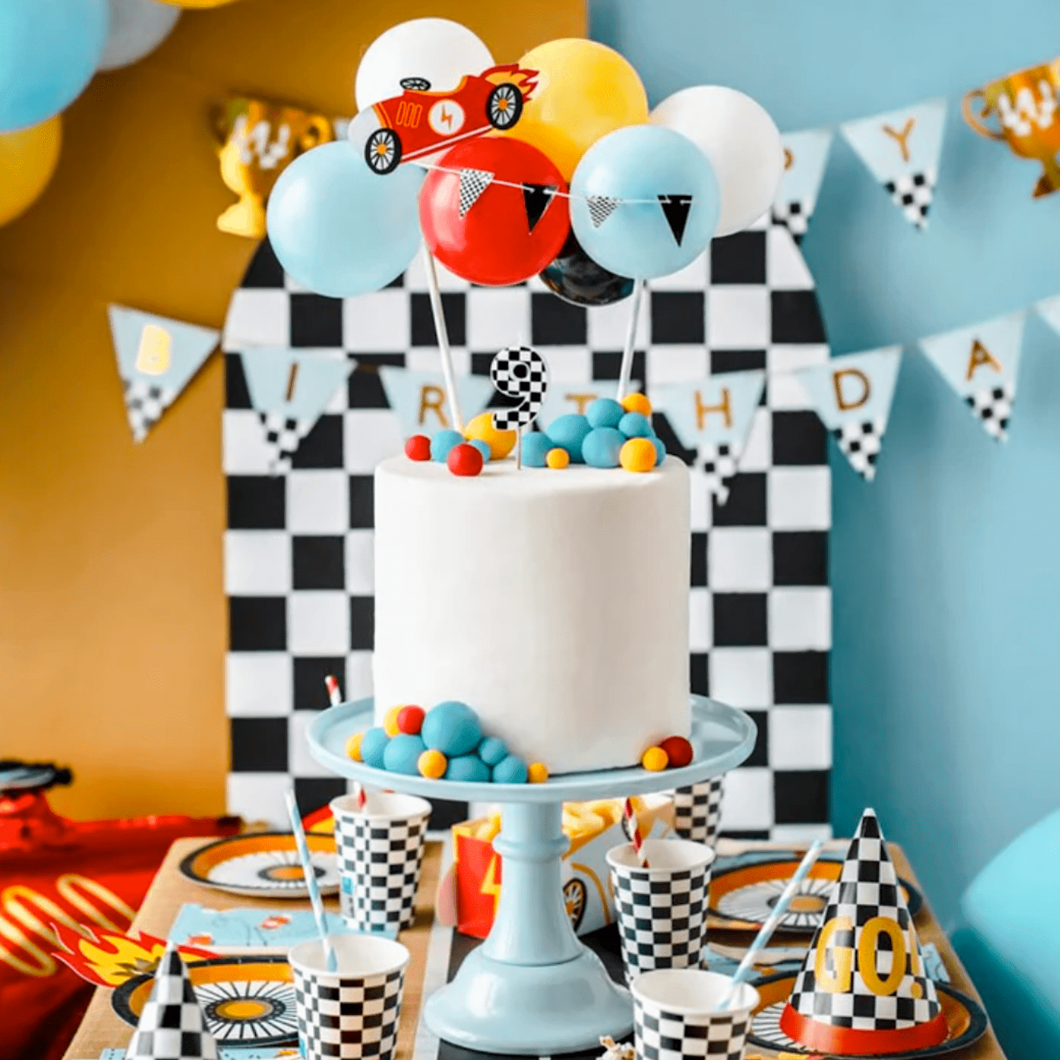 TOPPER PARA TARTA GLOBOS PARTYDECO - COCHE 2 TOPPER PARA TARTA GLOBOS PARTYDECO - COCHE - Imagen 2