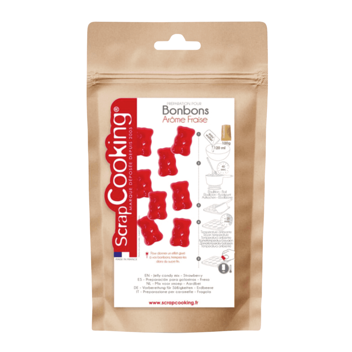 PREPARADO PARA CARAMELOS DE GELATINA SCRAPCOOKING - FRESA (100 G) 1 PREPARADO PARA CARAMELOS DE GELATINA SCRAPCOOKING - FRESA (100 G)