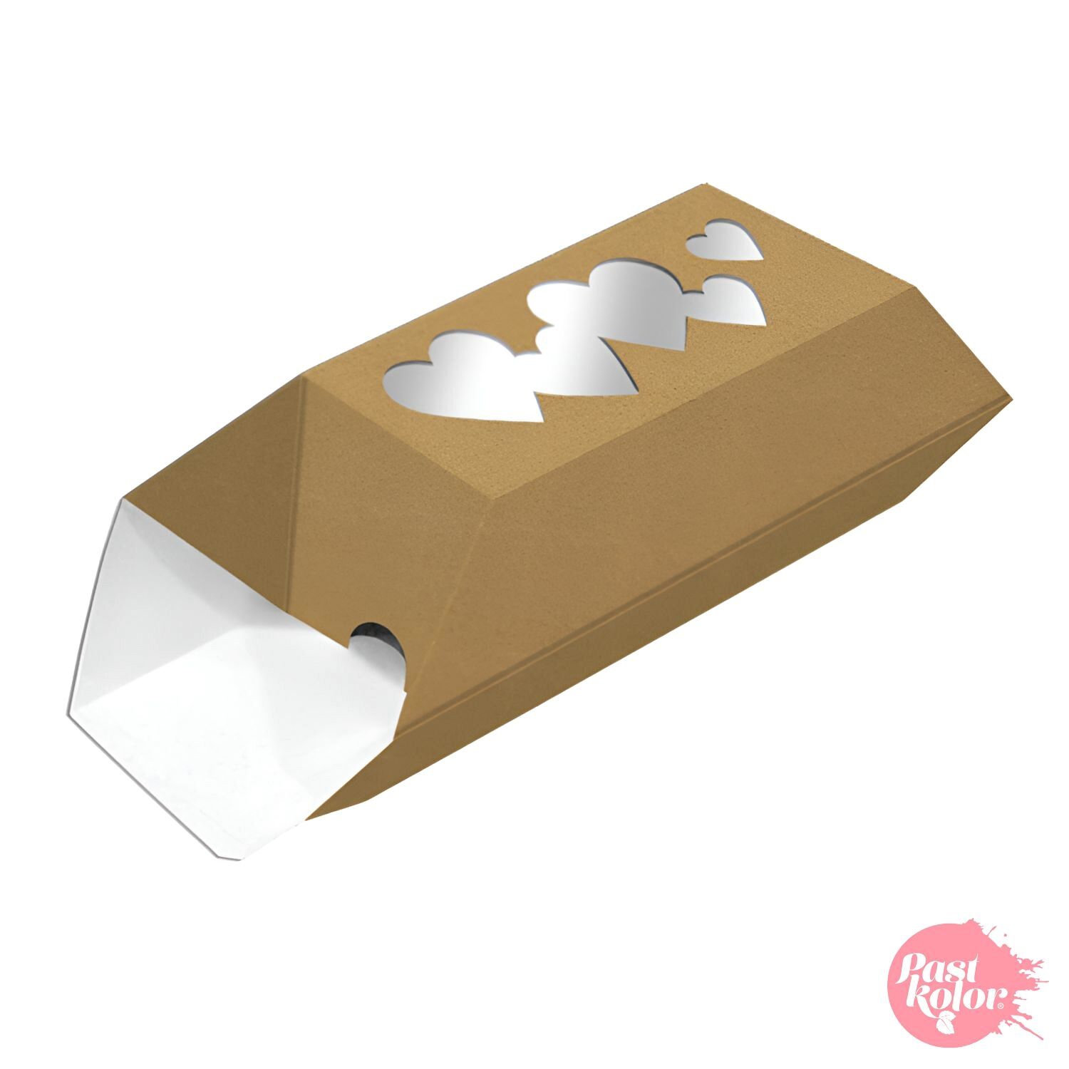 CAJA PARA DULCES KRAFT CON VENTANA CORAZONES 2 CAJA PARA DULCES KRAFT CON VENTANA CORAZONES - Imagen 2