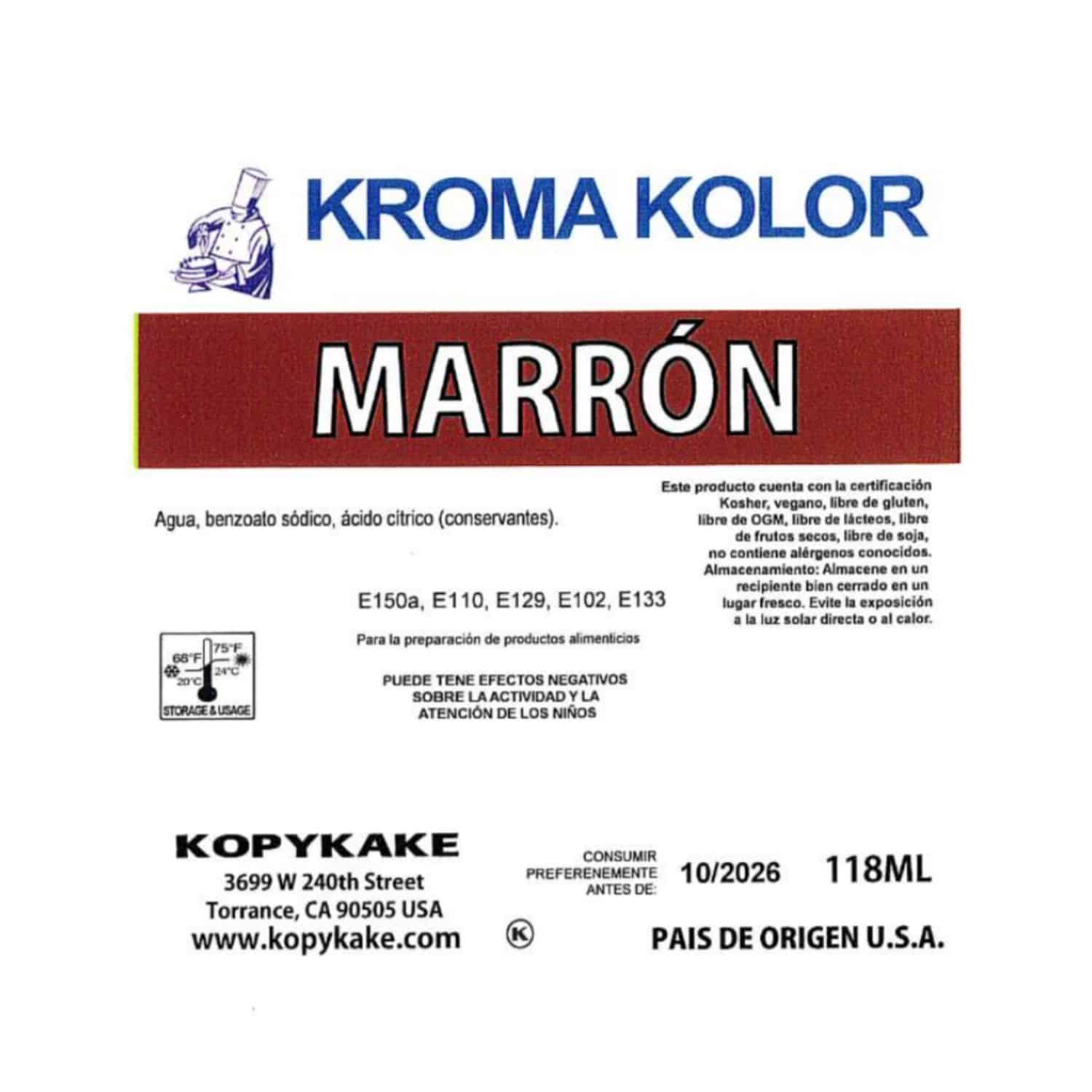 COLORANTE AEROGRAFO "KROMA KOLOR" KOPYKAKE - MARRON (118 ML) 2 COLORANTE AEROGRAFO "KROMA KOLOR" KOPYKAKE - MARRON (118 ML) - Imagen 2