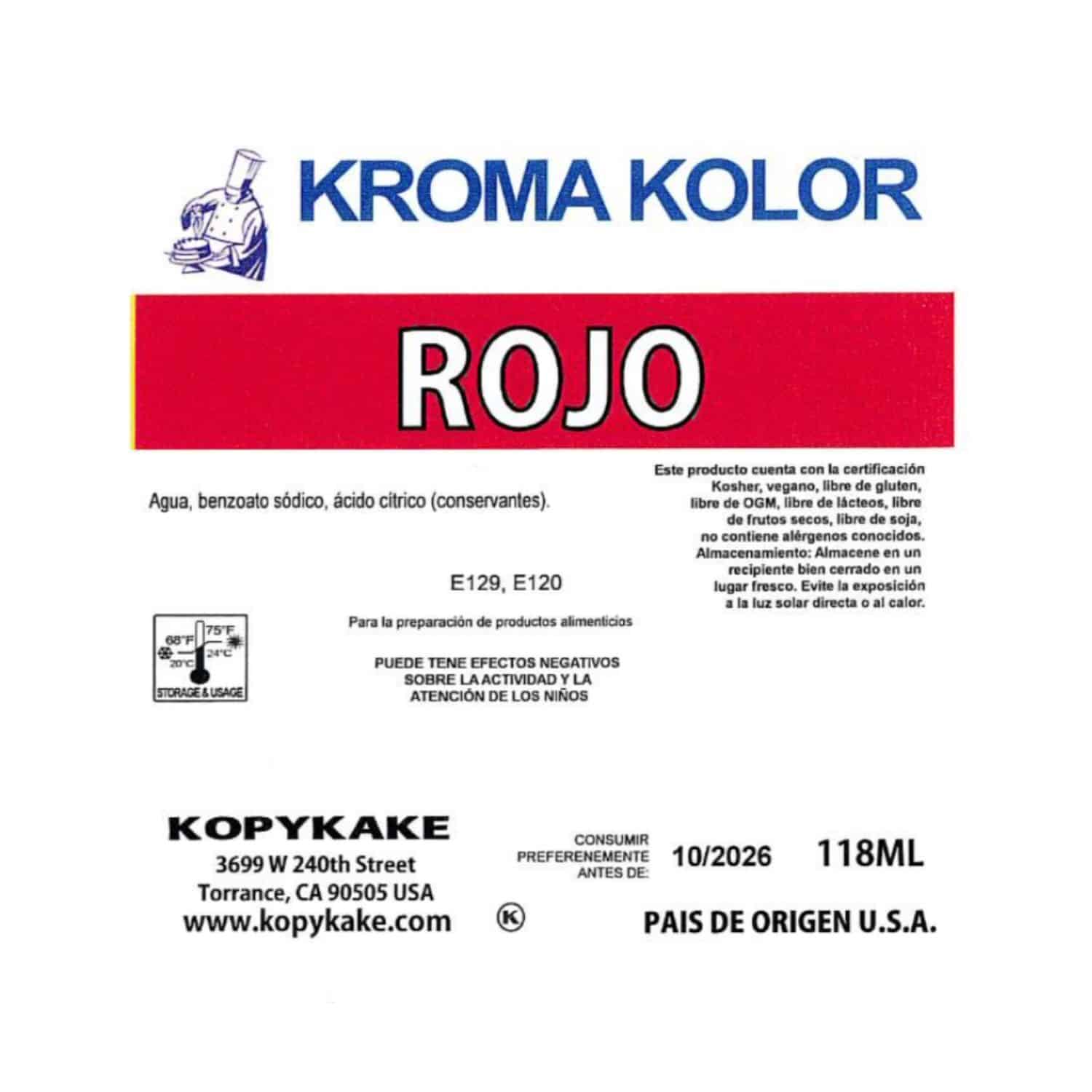 COLORANTE AEROGRAFO "KROMA KOLOR" KOPYKAKE - ROJO (118 ML) 2 COLORANTE AEROGRAFO "KROMA KOLOR" KOPYKAKE - ROJO (118 ML) - Imagen 2