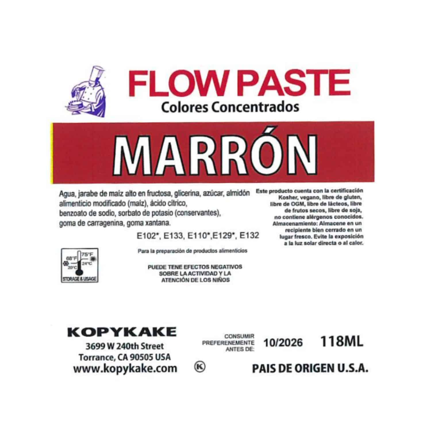 COLORANTE EN GEL "FLOW PASTE" KOPYKAKE - MARRON (118 ML) 3 COLORANTE EN GEL "FLOW PASTE" KOPYKAKE - MARRON (118 ML) - Imagen 3