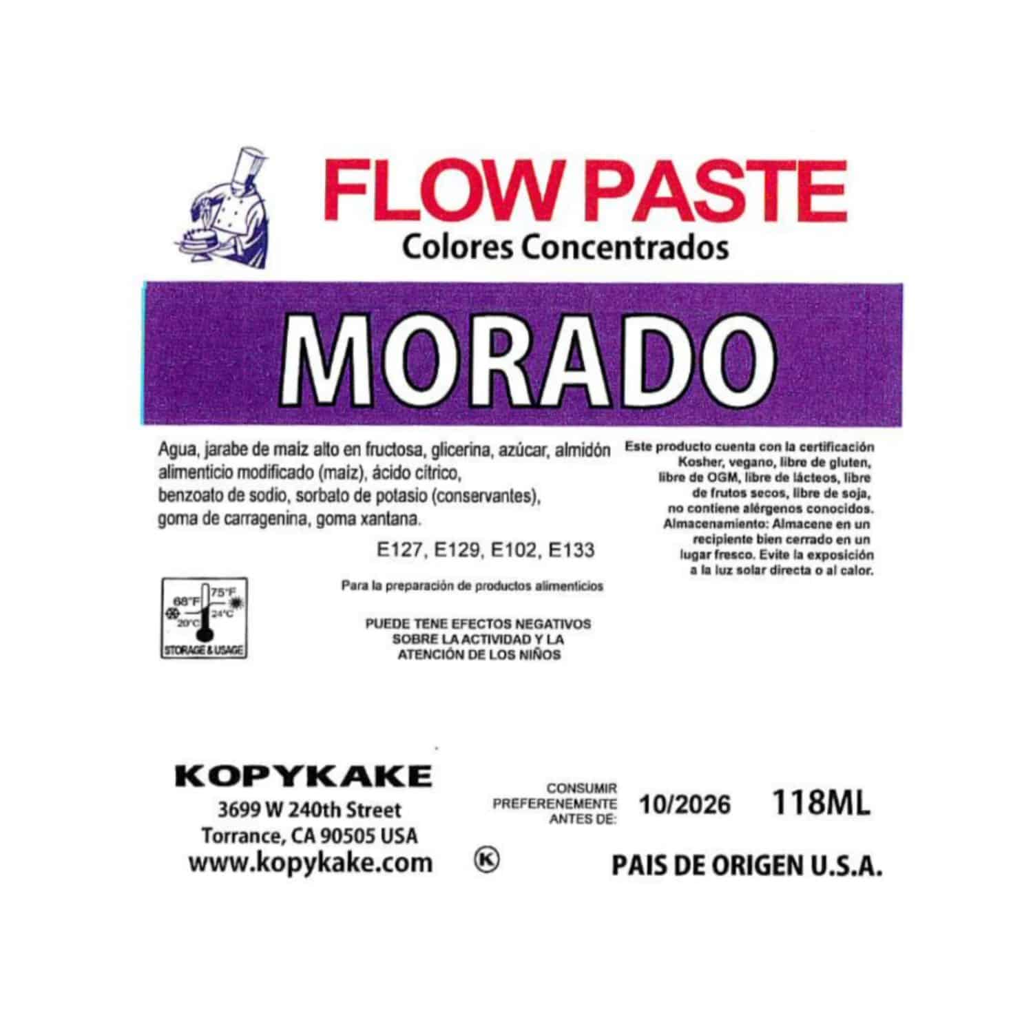 COLORANTE EN GEL "FLOW PASTE" KOPYKAKE - MORADO (118 ML) 2 COLORANTE EN GEL "FLOW PASTE" KOPYKAKE - MORADO (118 ML) - Imagen 2