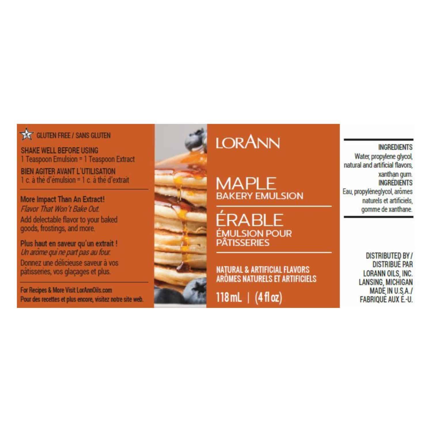 EMULSION DE PANADERIA LORANN - ARCE / MAPLE (118 ML) 3 EMULSION DE PANADERIA LORANN - ARCE / MAPLE (118 ML) - Imagen 3