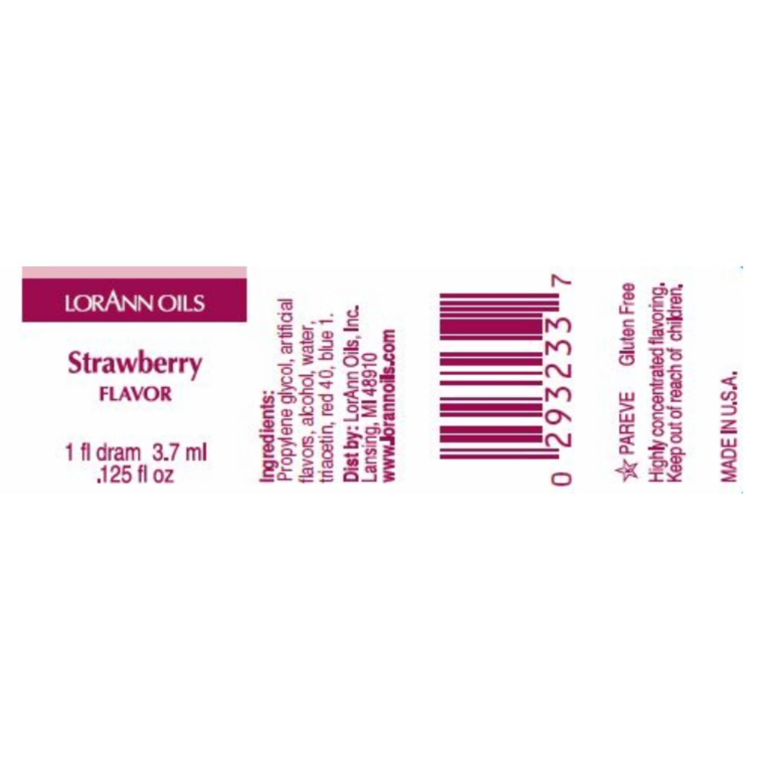 AROMA CONCENTRADO LORANN - FRESA / STRAWBERRY (3,7 ML) 2 AROMA CONCENTRADO LORANN - FRESA / STRAWBERRY (3,7 ML) - Imagen 2