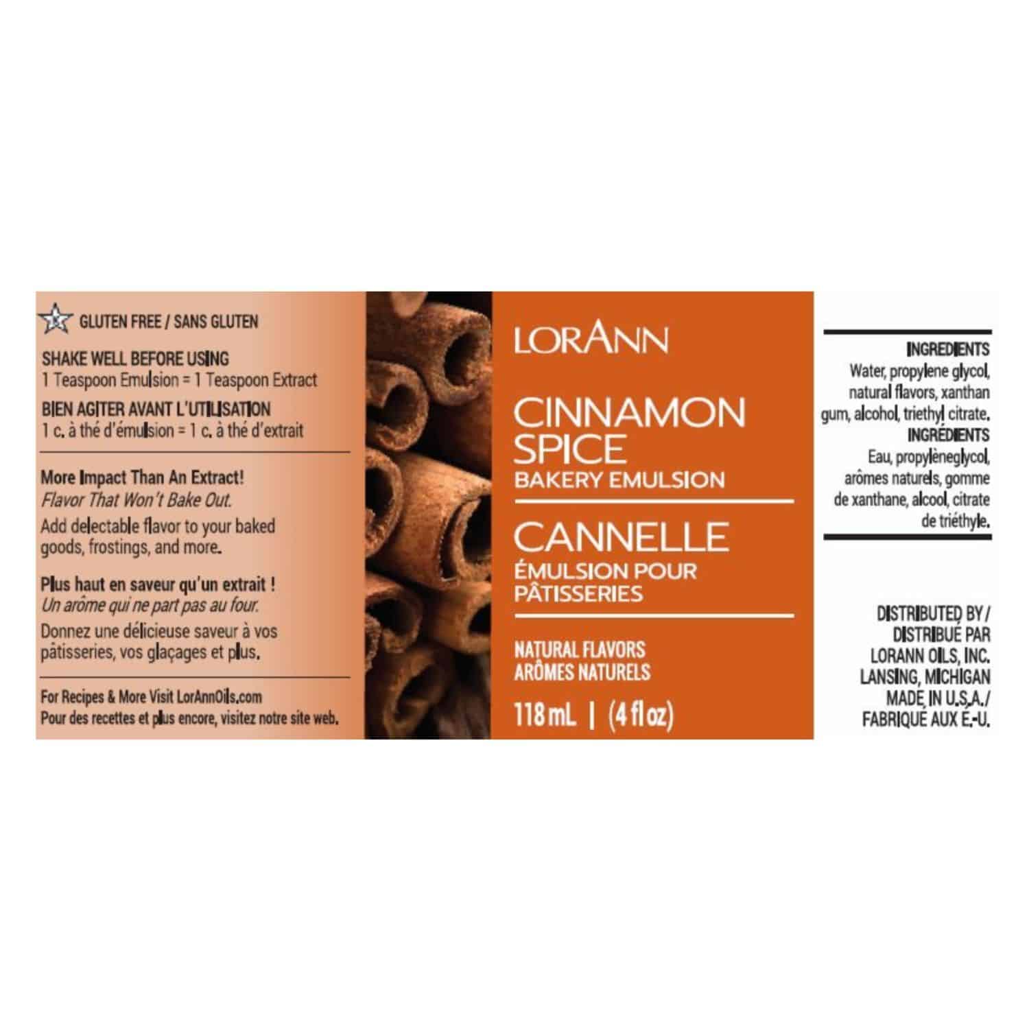 EMULSION DE PANADERIA LORANN - CANELA / CINNAMON SPICE (118 ML) 2 EMULSION DE PANADERIA LORANN - CANELA / CINNAMON SPICE (118 ML) - Imagen 2