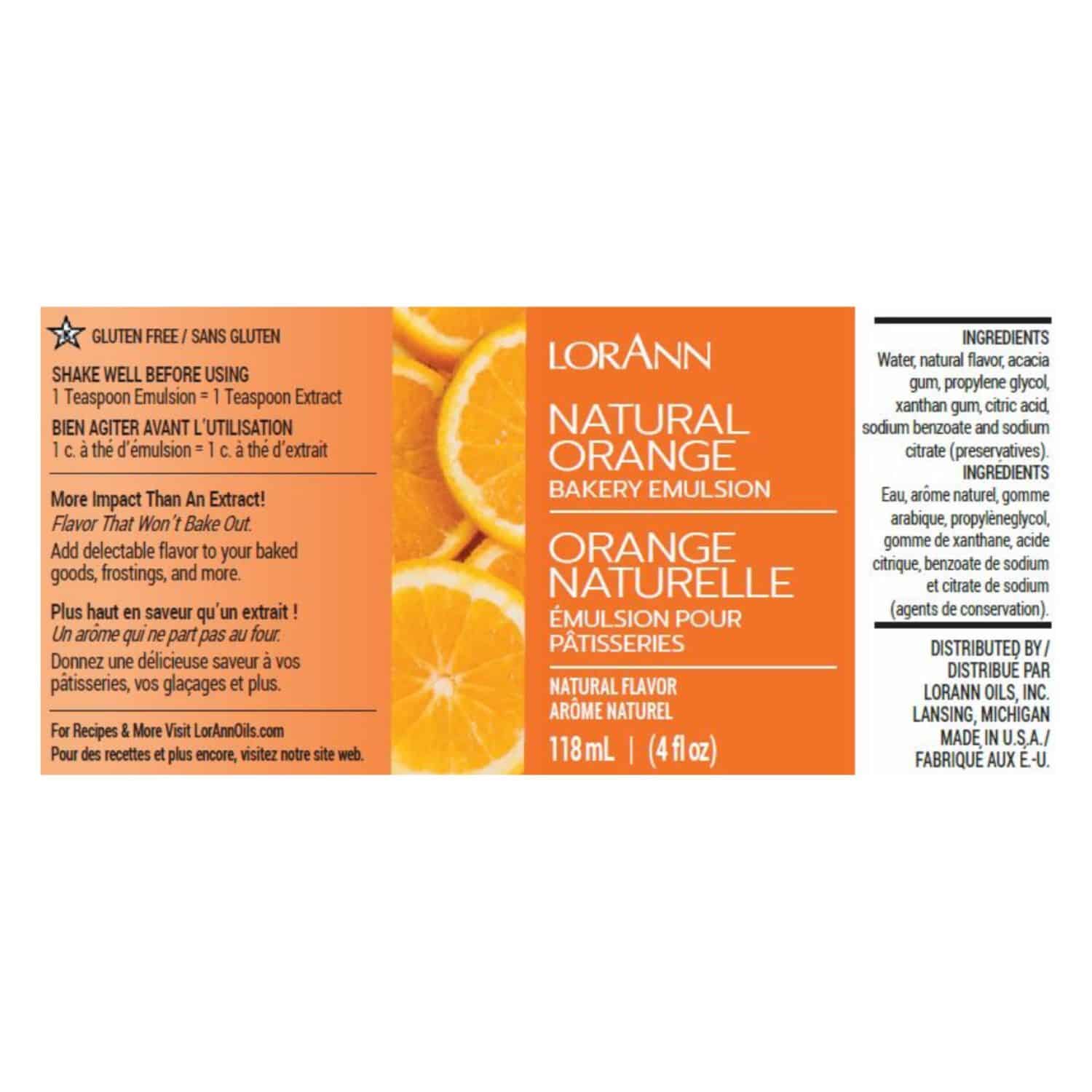 EMULSION DE PANADERIA LORANN - NARANJA / NATURAL ORANGE (118 ML) 2 EMULSION DE PANADERIA LORANN - NARANJA / NATURAL ORANGE (118 ML) - Imagen 2