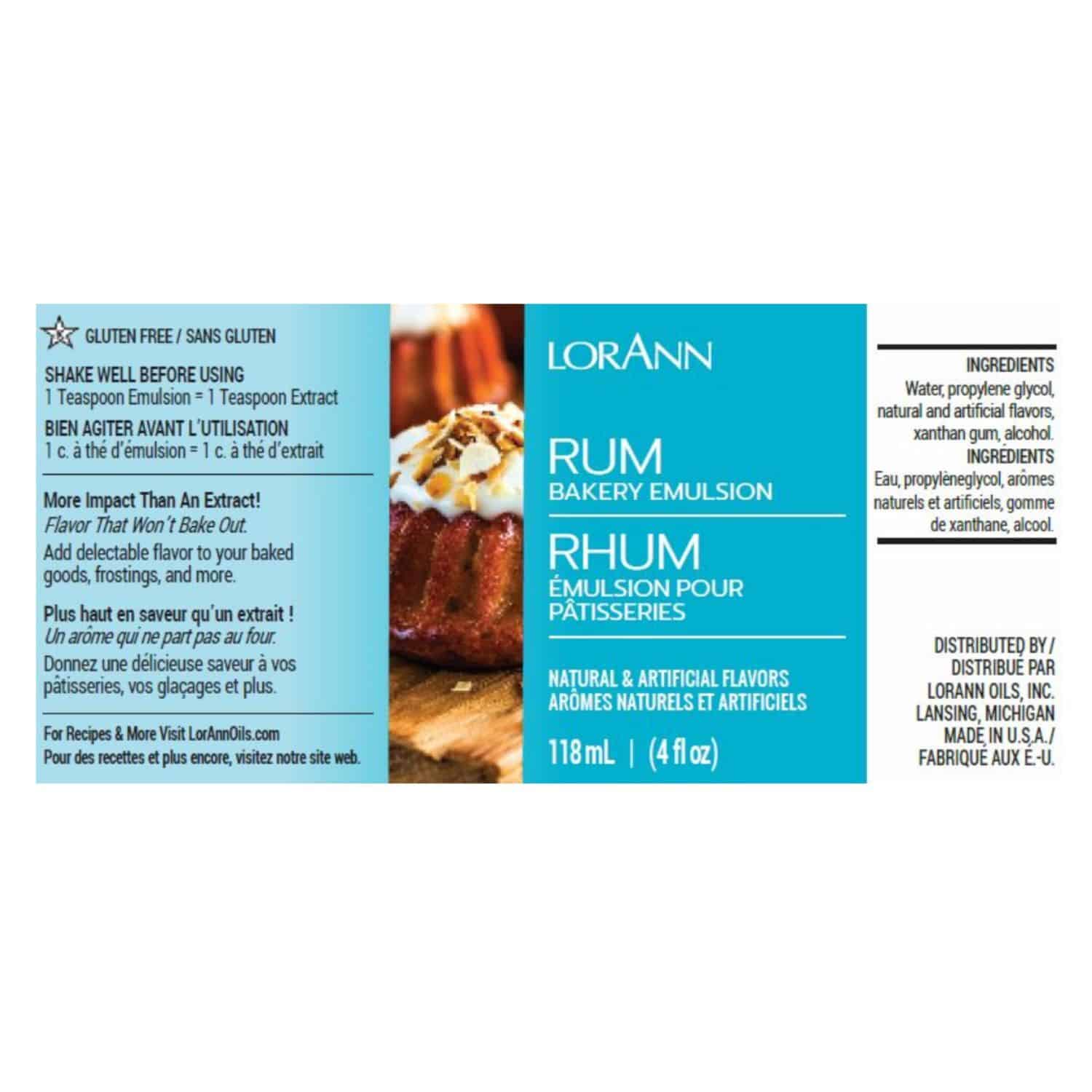 EMULSION DE PANADERIA LORANN - RON / RUM (118 ML) 2 EMULSION DE PANADERIA LORANN - RON / RUM (118 ML) - Imagen 2
