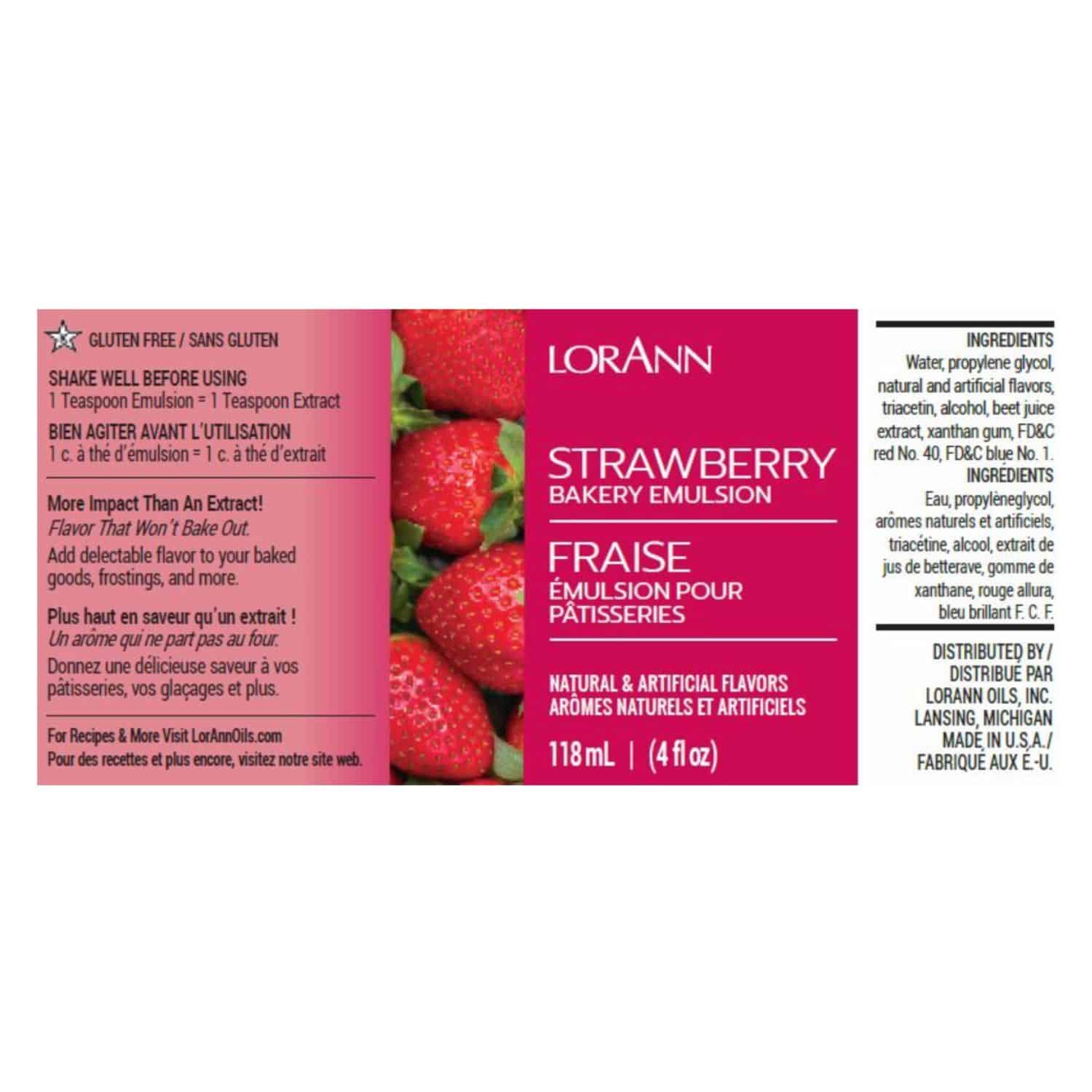 EMULSION DE PANADERIA LORANN - FRESA / STRAWBERRY (118 ML) 2 EMULSION DE PANADERIA LORANN - FRESA / STRAWBERRY (118 ML) - Imagen 2