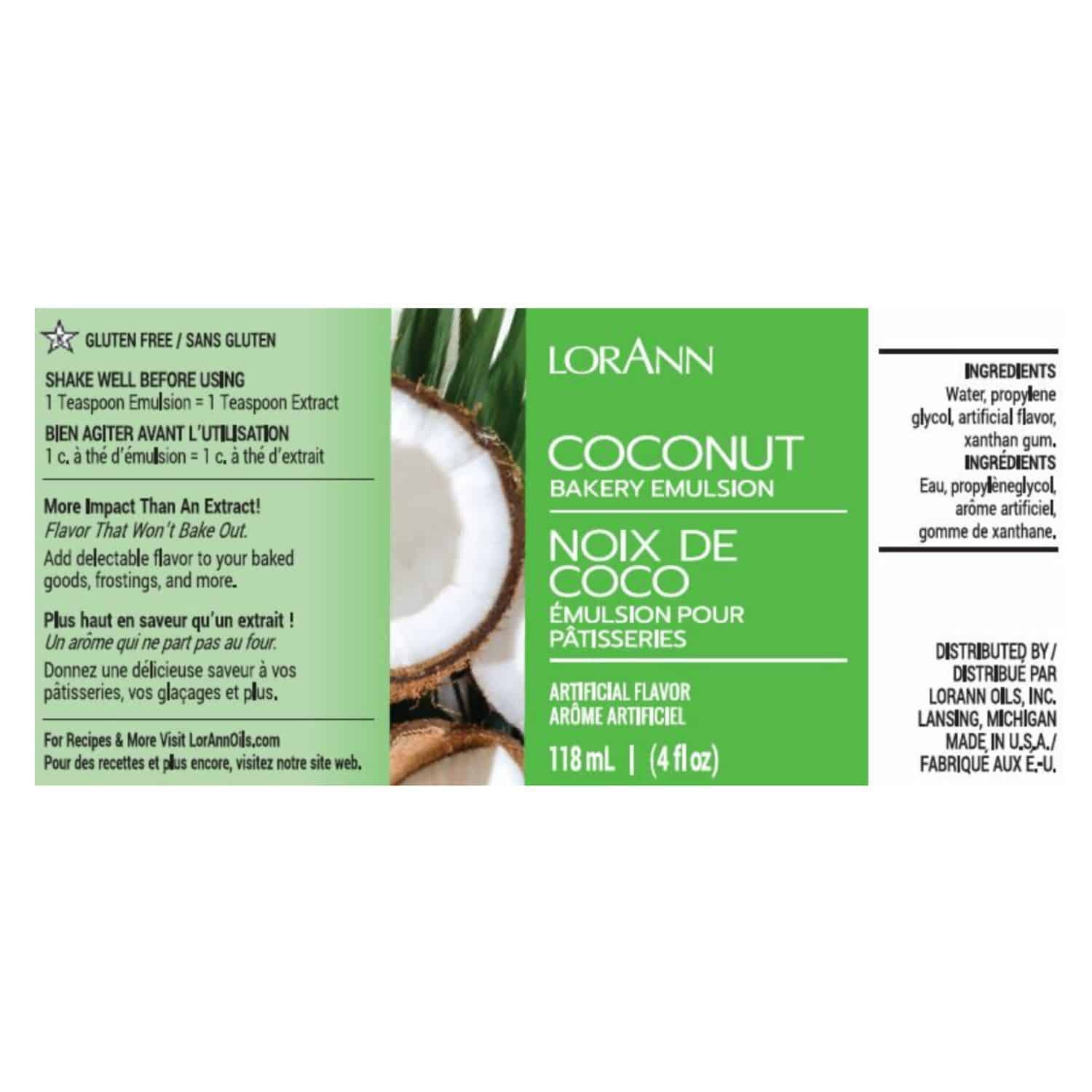 EMULSION DE PANADERIA LORANN - COCO / COCONUT (118 ML) 2 EMULSION DE PANADERIA LORANN - COCO / COCONUT (118 ML) - Imagen 2