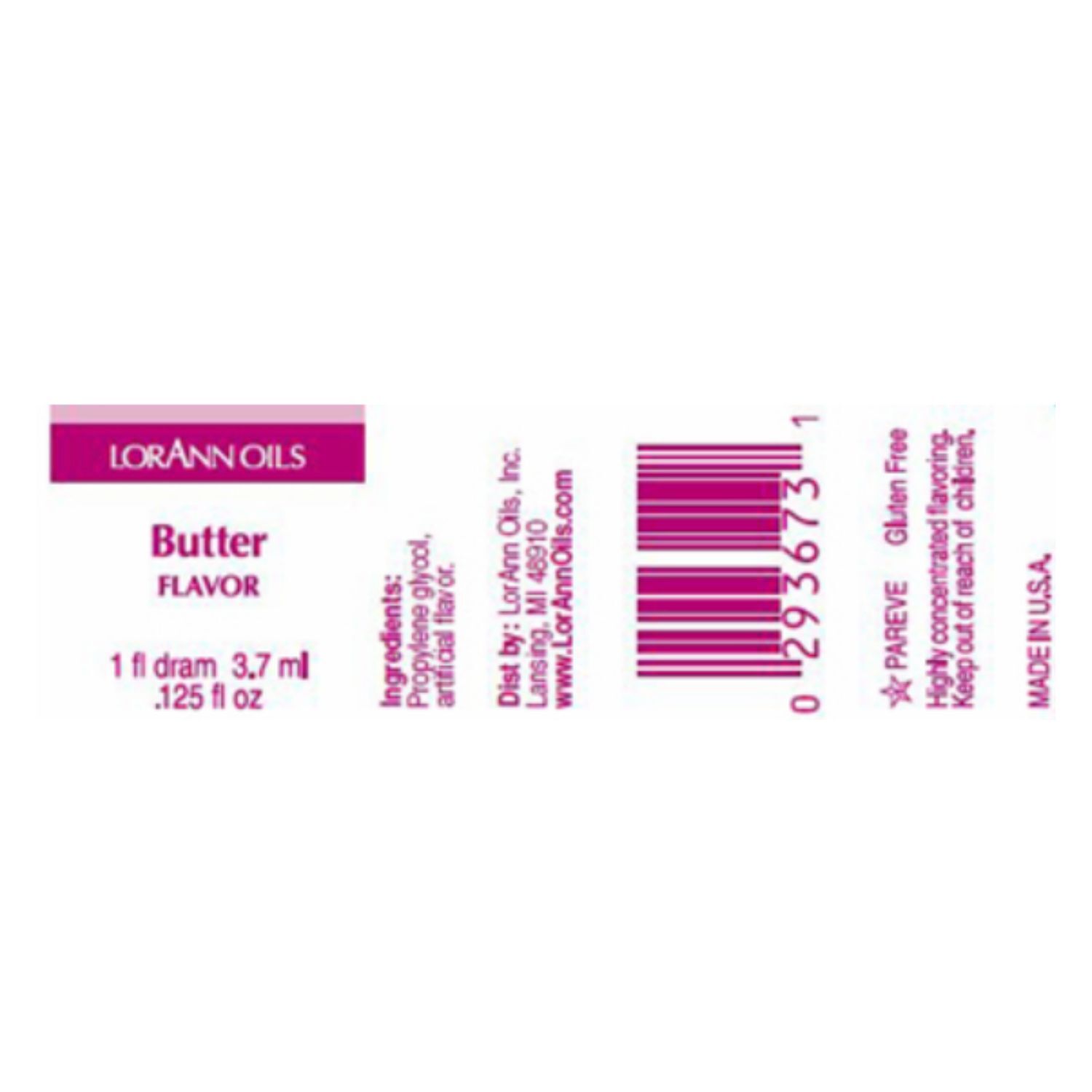AROMA CONCENTRADO LORANN - MANTEQUILLA / BUTTER (3,7 ML) 2 AROMA CONCENTRADO LORANN - MANTEQUILLA / BUTTER (3,7 ML) - Imagen 2