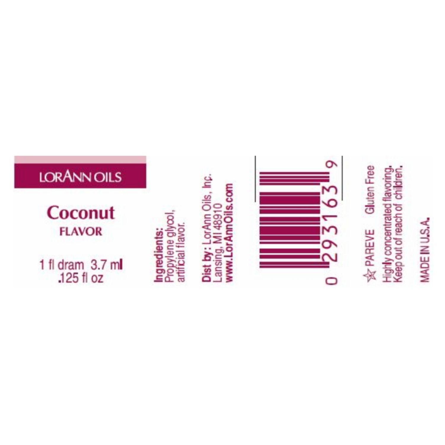 AROMA CONCENTRADO LORANN - COCO / COCONUT (3,7 ML) 2 AROMA CONCENTRADO LORANN - COCO / COCONUT (3,7 ML) - Imagen 2