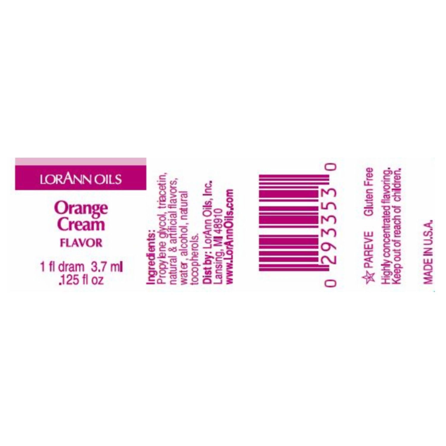 AROMA CONCENTRADO LORANN - CREMA DE NARANJA / ORANGE CREAM (3,7 ML) 2 AROMA CONCENTRADO LORANN - CREMA DE NARANJA / ORANGE CREAM (3,7 ML) - Imagen 2
