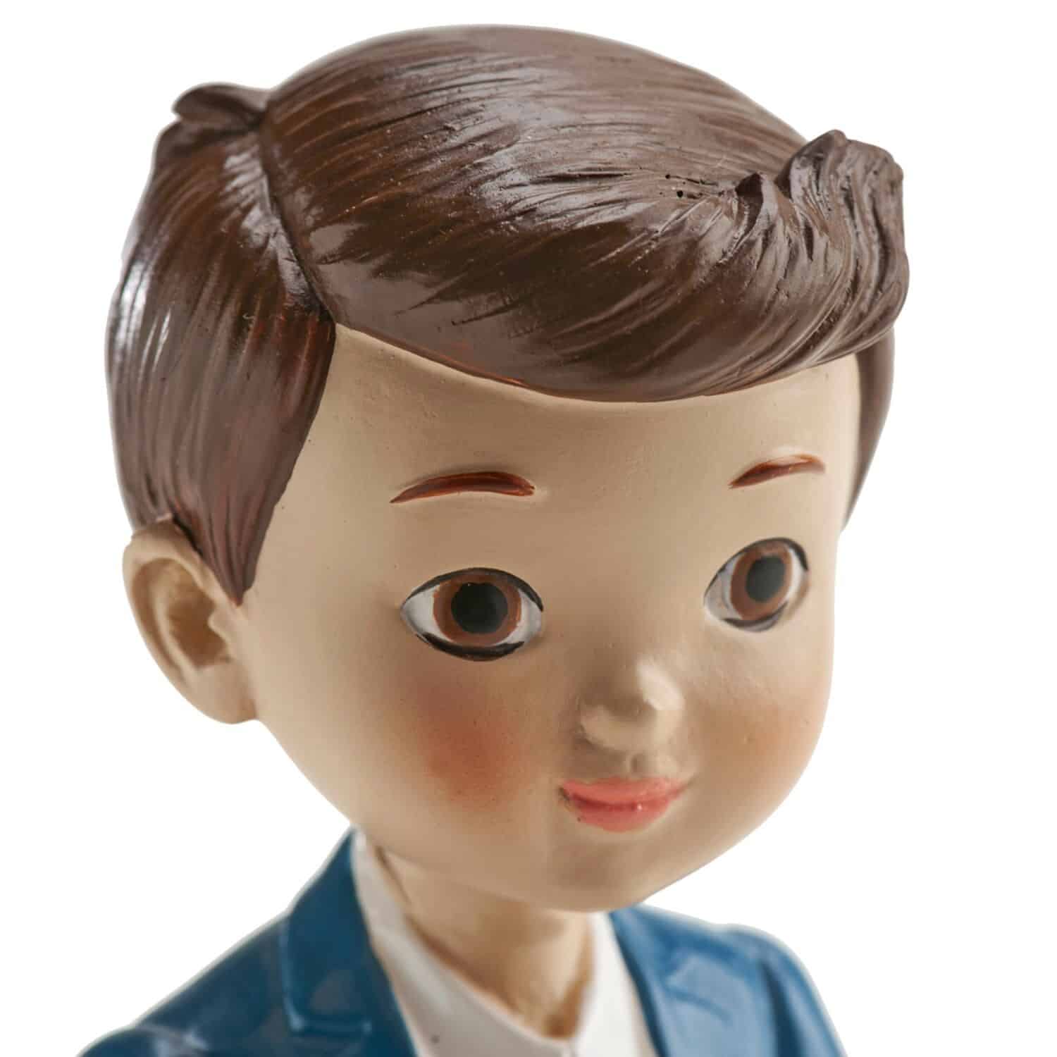 FIGURA PARA TARTA COMUNION - NIÑO CON TRAJE AZUL Y ROSARIO 4 FIGURA PARA TARTA COMUNION - NIÑO CON TRAJE AZUL Y ROSARIO - Imagen 4