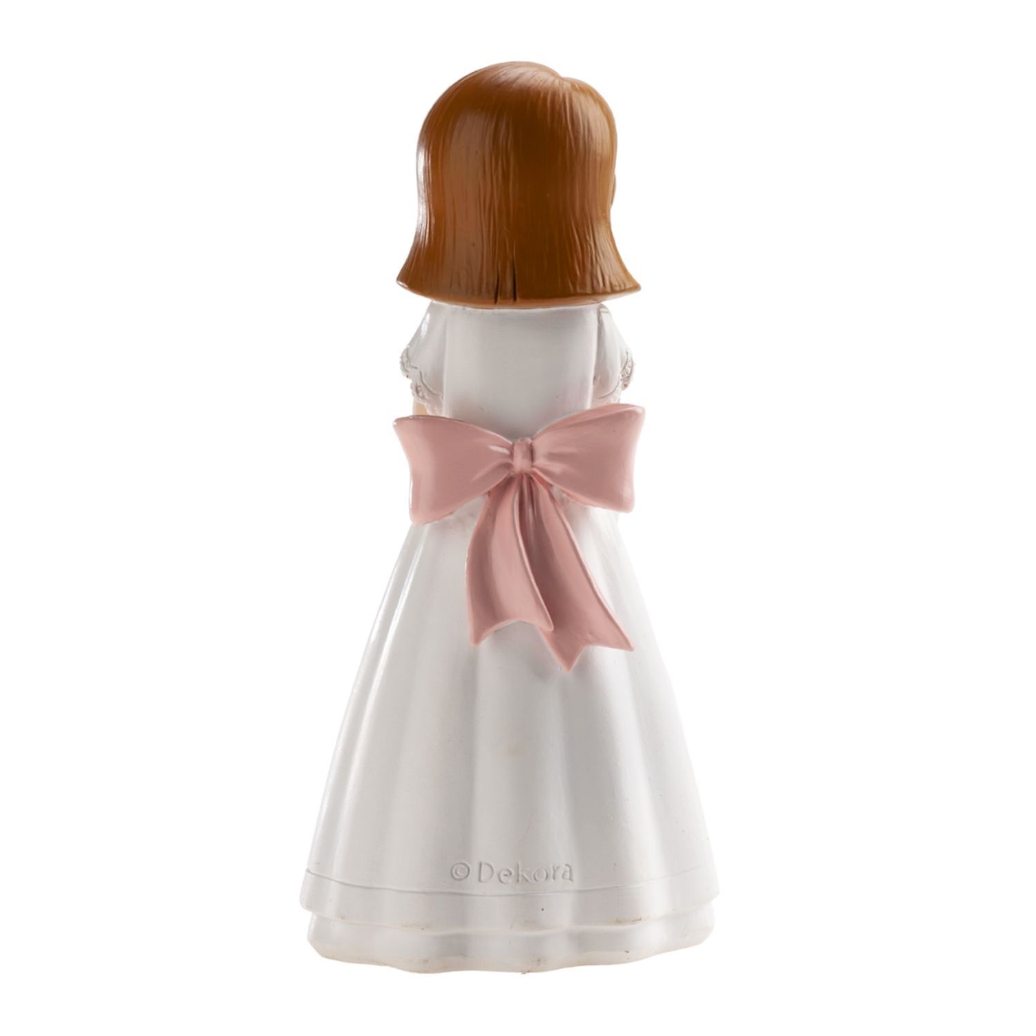 FIGURA PARA TARTA COMUNION - NIÑA CON ROSARIO Y LAZO ROSA 2 FIGURA PARA TARTA COMUNION - NIÑA CON ROSARIO Y LAZO ROSA - Imagen 2