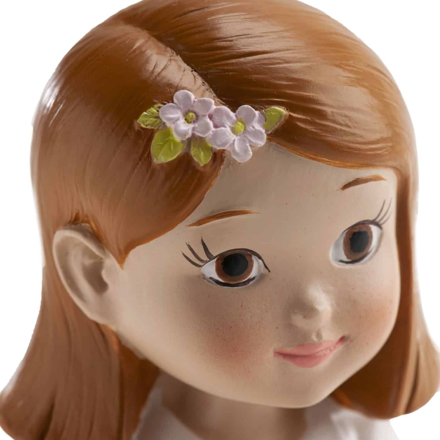 FIGURA PARA TARTA COMUNION - NIÑA CON ROSARIO Y LAZO ROSA 3 FIGURA PARA TARTA COMUNION - NIÑA CON ROSARIO Y LAZO ROSA - Imagen 3