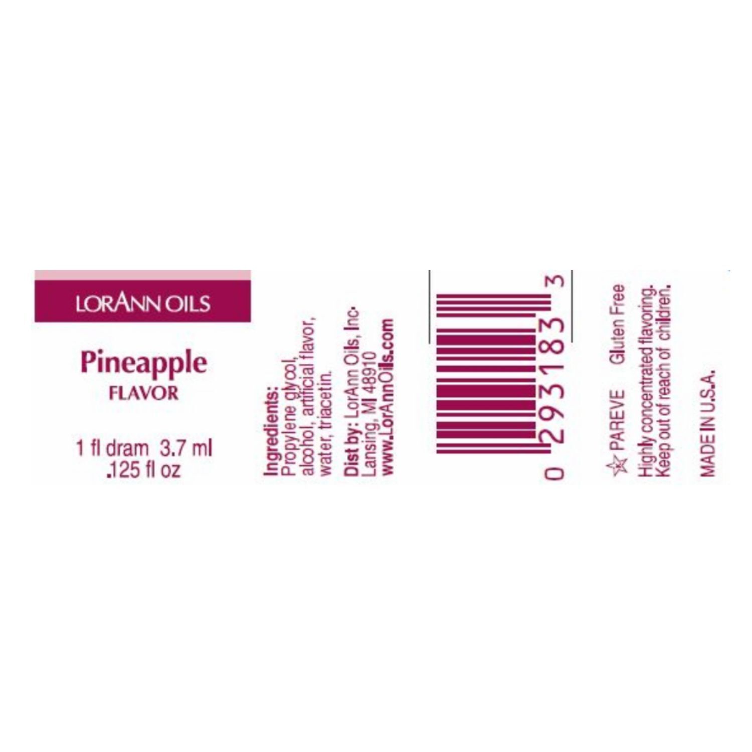 AROMA CONCENTRADO LORANN - PIÑA / PINEAPPLE (3,7 ML) 2 AROMA CONCENTRADO LORANN - PIÑA / PINEAPPLE (3,7 ML) - Imagen 2