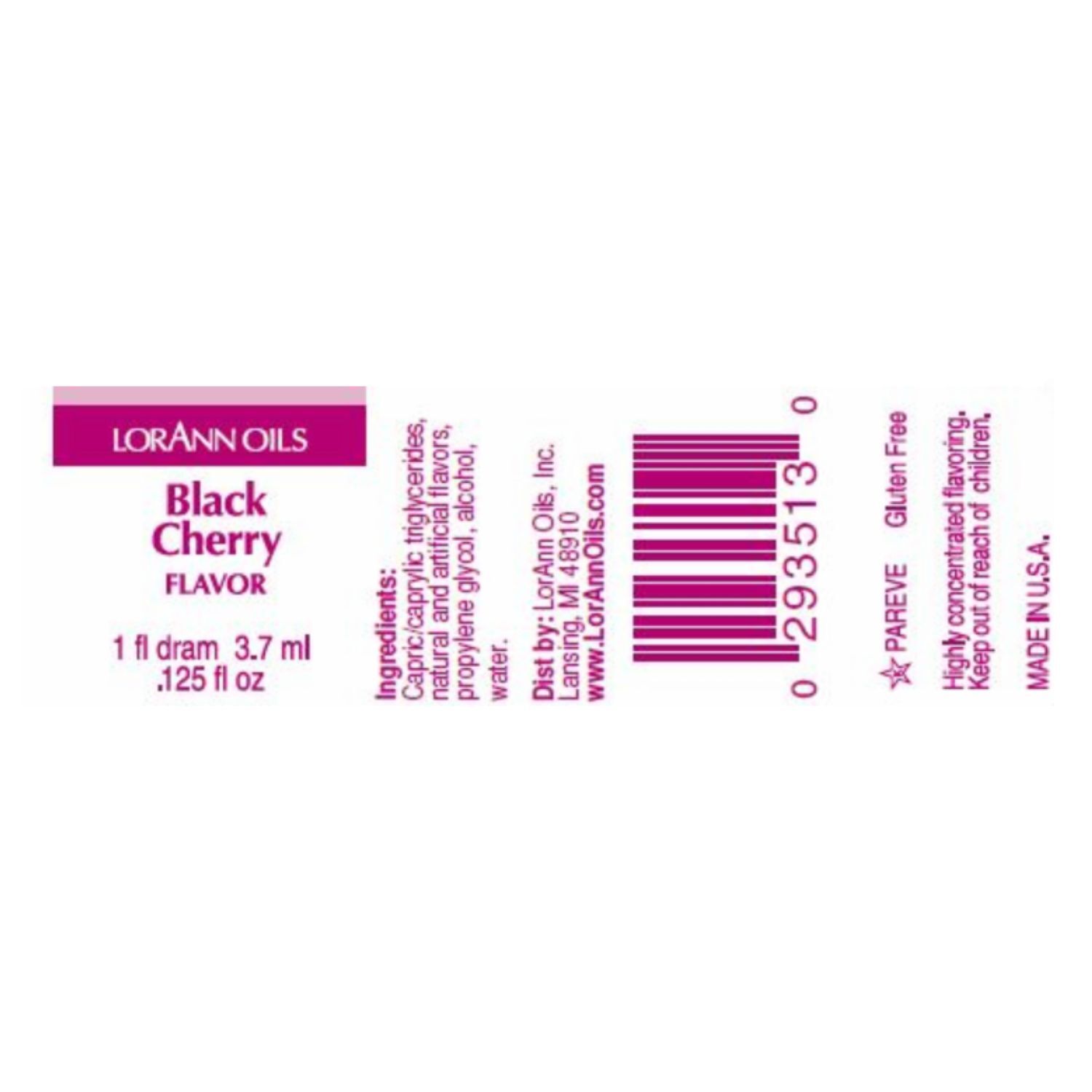 AROMA CONCENTRADO LORANN - CEREZA NEGRA / BLACK CHERRY (3,7 ML) 2 AROMA CONCENTRADO LORANN - CEREZA NEGRA / BLACK CHERRY (3,7 ML) - Imagen 2