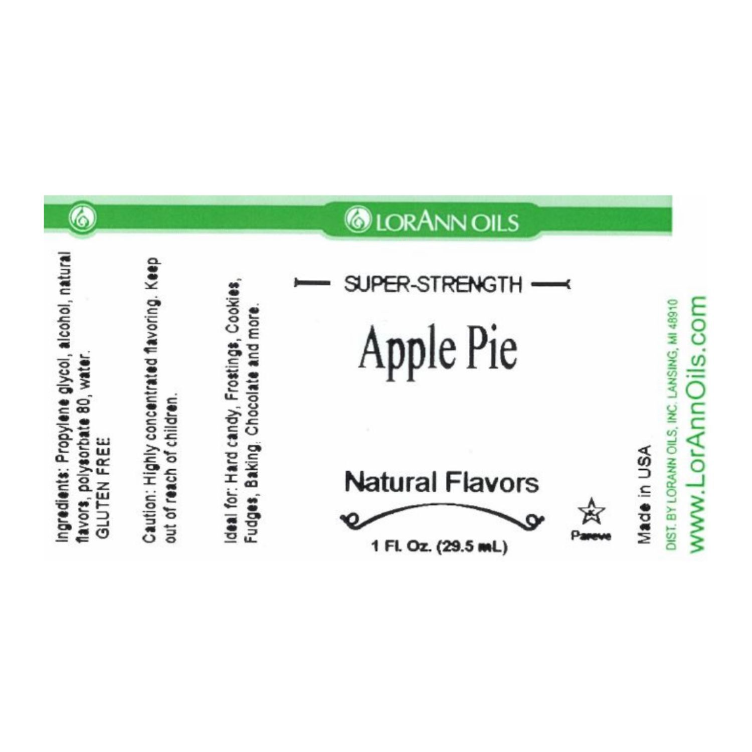 AROMA "SUPER-STRENGTH" LORANN - TARTA DE MANZANA / APPLE PIE (29,5 ML) 2 AROMA "SUPER-STRENGTH" LORANN - TARTA DE MANZANA / APPLE PIE (29,5 ML) - Imagen 2