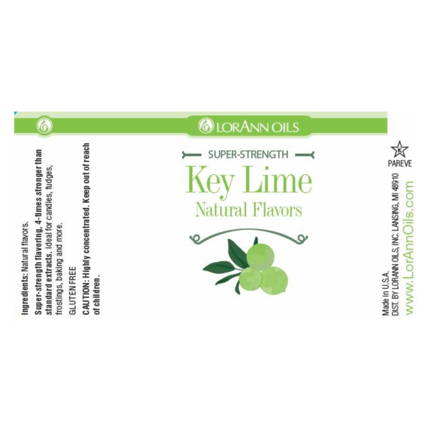 AROMA "SUPER-STRENGTH" LORANN - LIMA / KEY LIME (29,5 ML) 2 AROMA "SUPER-STRENGTH" LORANN - LIMA / KEY LIME (29,5 ML) - Imagen 2
