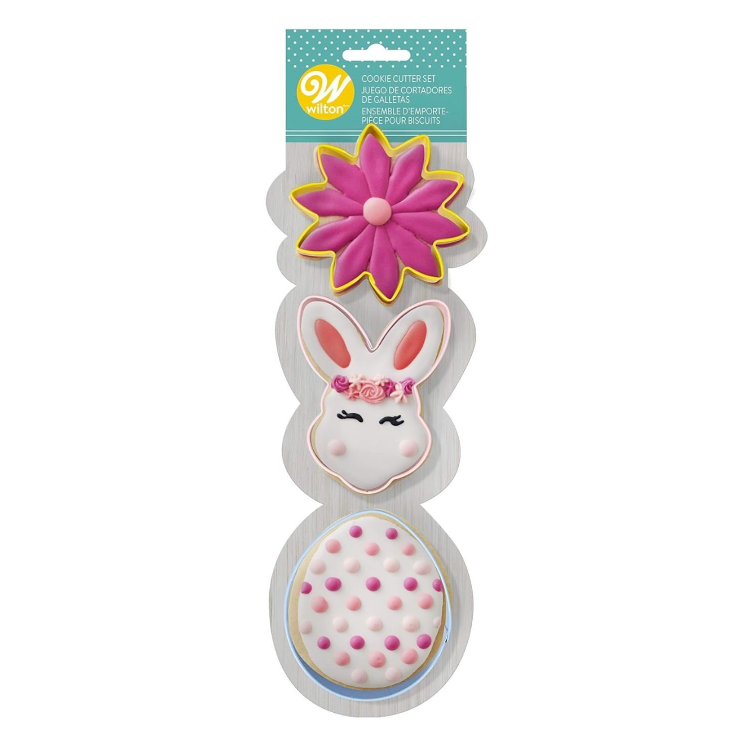 SET CORTADORES WILTON - FLOR / CONEJO / HUEVO DE PASCUA 1 SET CORTADORES WILTON - FLOR / CONEJO / HUEVO DE PASCUA