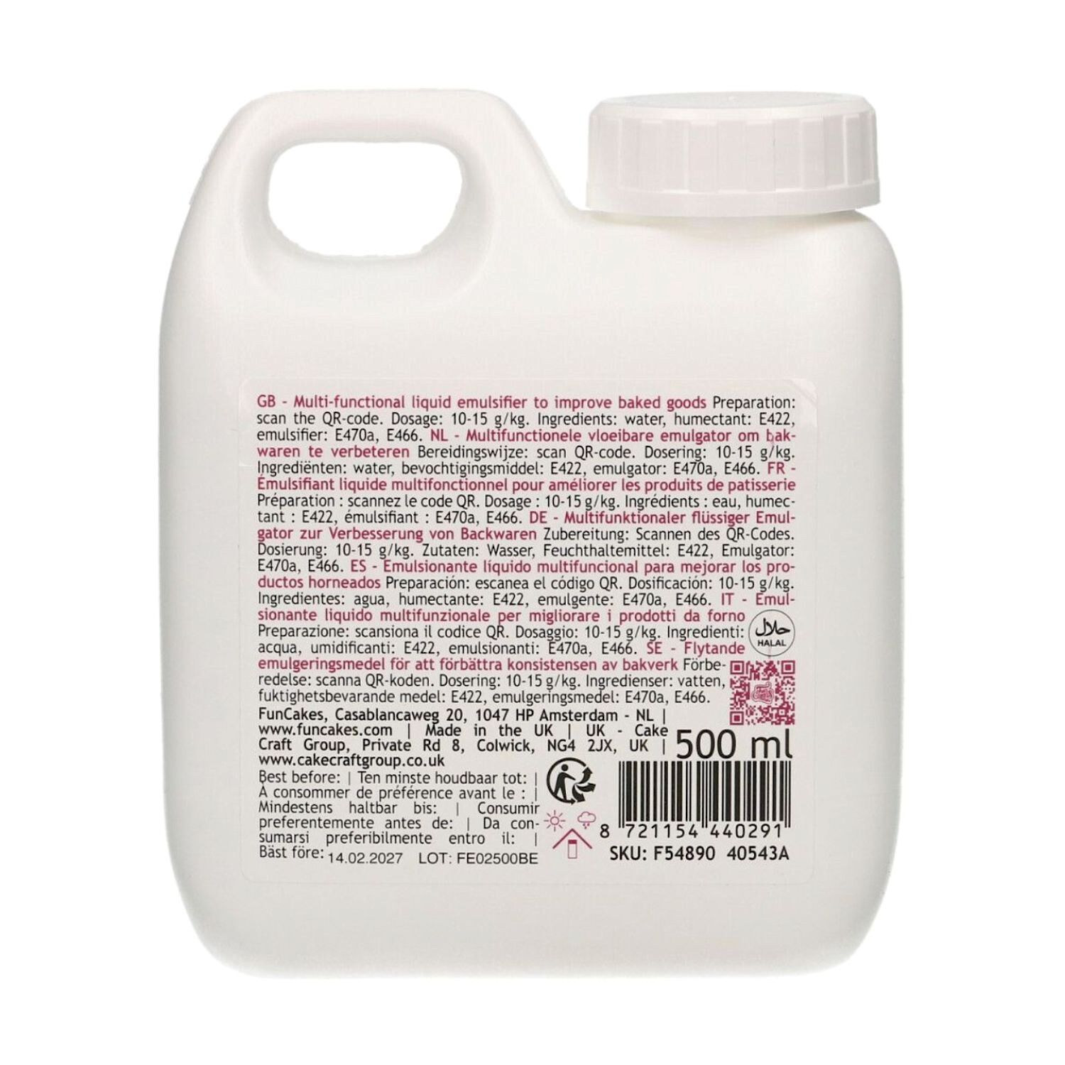 EMULSIONANTE LIQUIDO MULTIFUNCIONAL FUNCAKES - 500 ML 2 EMULSIONANTE LIQUIDO MULTIFUNCIONAL FUNCAKES - 500 ML - Imagen 2