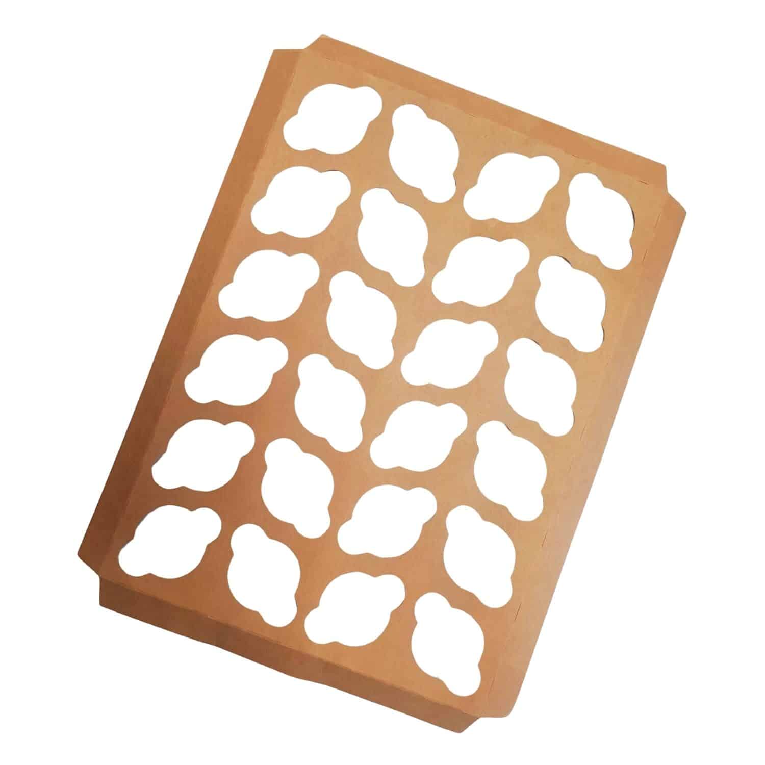 INSERTS PARA 24 CUPCAKES DE CARTON COLOR KRAFT 1 INSERTS PARA 24 CUPCAKES DE CARTON COLOR KRAFT