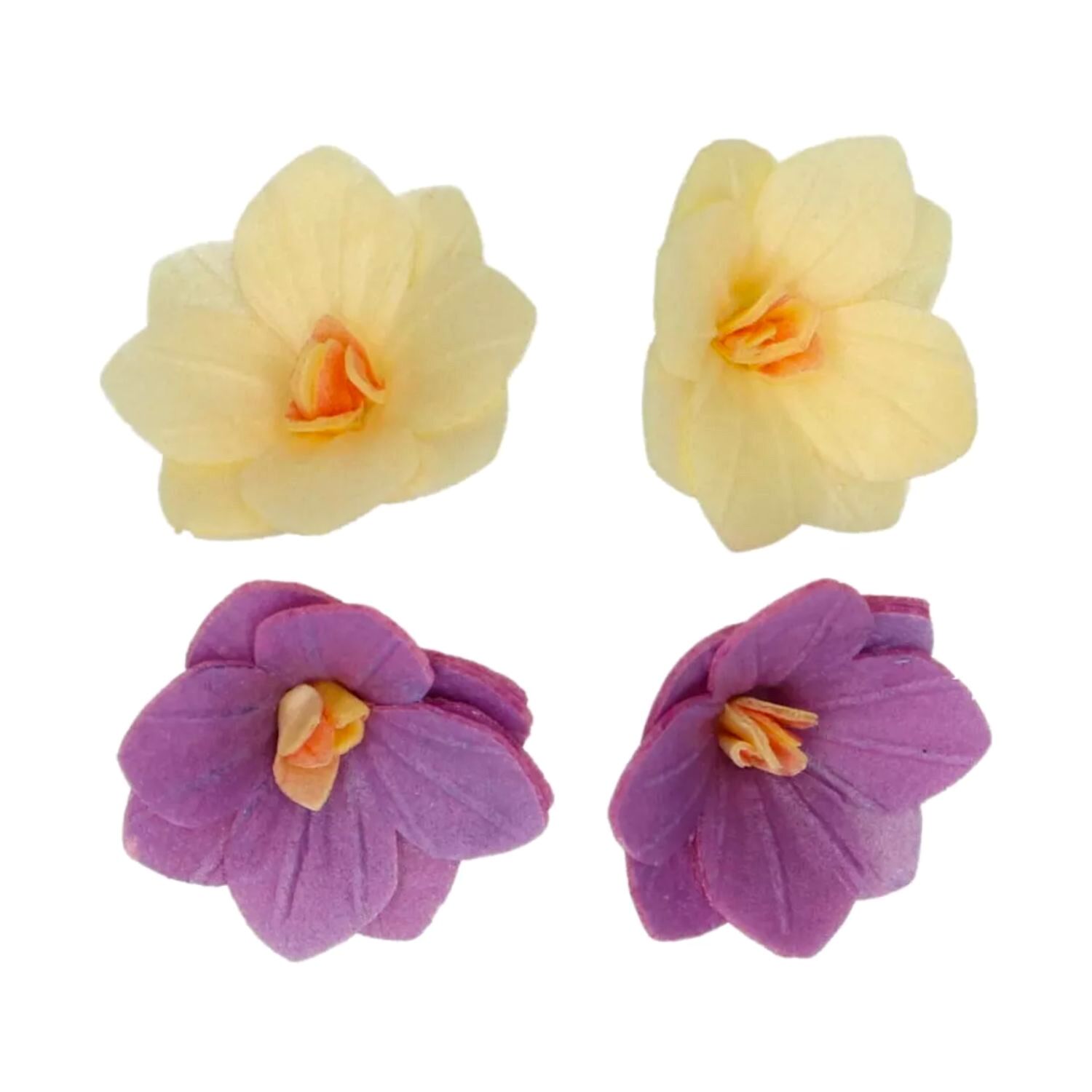 FLORES DE PAPEL COMESTIBLES FUNCAKES - HORTENSIA PURPURA / AMARILLA PEQUEÑA 1 FLORES DE PAPEL COMESTIBLES FUNCAKES - HORTENSIA PURPURA / AMARILLA PEQUEÑA