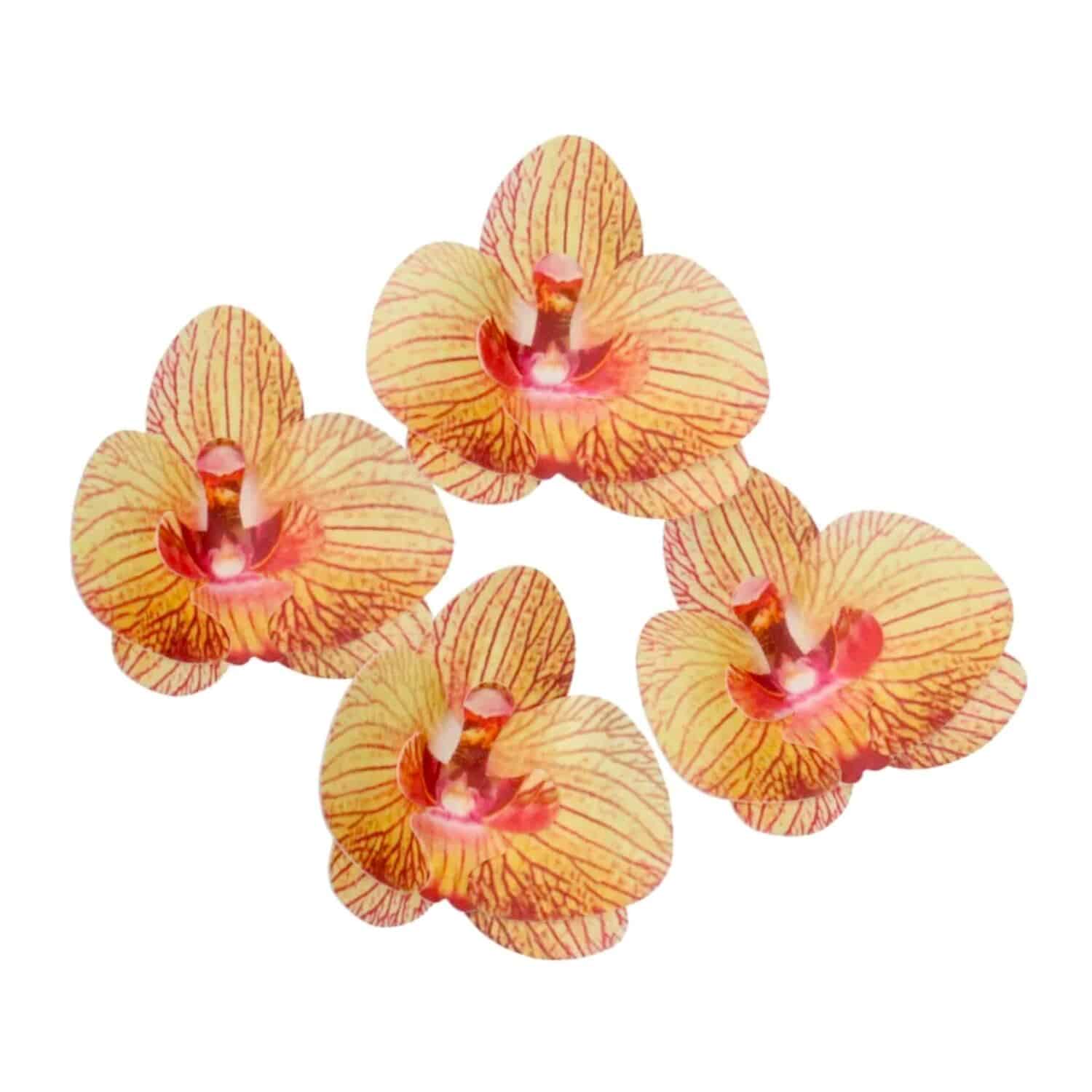 FLORES DE PAPEL COMESTIBLES FUNCAKES - ORQUIDEA MARRON / DORADA MEDIANA 1 FLORES DE PAPEL COMESTIBLES FUNCAKES - ORQUIDEA MARRON / DORADA MEDIANA