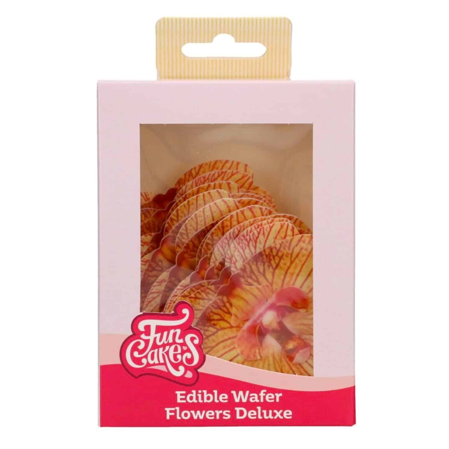 FLORES DE PAPEL COMESTIBLES FUNCAKES - ORQUIDEA MARRON / DORADA MEDIANA 3 FLORES DE PAPEL COMESTIBLES FUNCAKES - ORQUIDEA MARRON / DORADA MEDIANA - Imagen 3