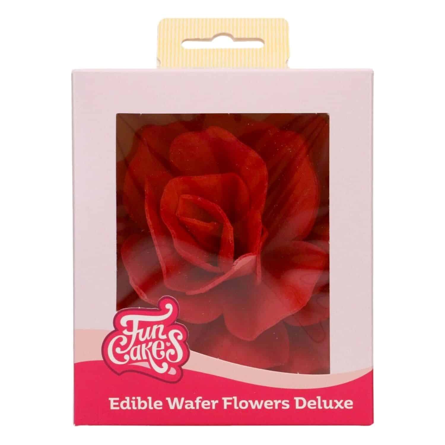 FLOR DE PAPEL COMESTIBLE FUNCAKES - ROSA PASTELLA ROJA GRANDE 3 FLOR DE PAPEL COMESTIBLE FUNCAKES - ROSA PASTELLA ROJA GRANDE - Imagen 3