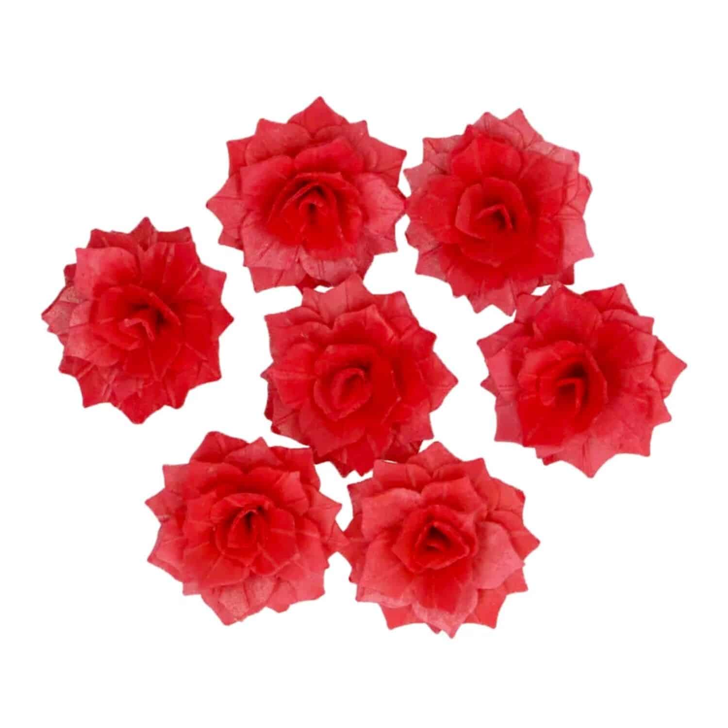 FLORES DE PAPEL COMESTIBLES FUNCAKES - ROSA ROSALIA ROJA MEDIANA 1 FLORES DE PAPEL COMESTIBLES FUNCAKES - ROSA ROSALIA ROJA MEDIANA