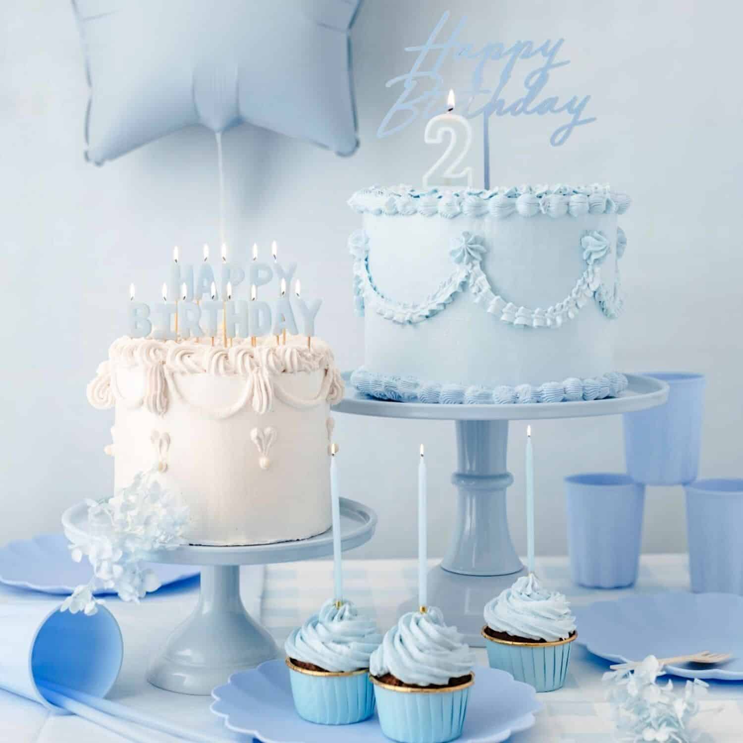 VELAS CUMPLEAÑOS PARTYDECO - AZUL / DORADO (14 CM) 3 VELAS CUMPLEAÑOS PARTYDECO - AZUL / DORADO (14 CM) - Imagen 3