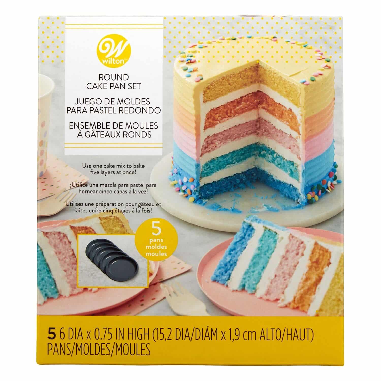 MOLDES PARA "LAYER CAKE" WILTON - 5 CAPAS / 15 CM 1 MOLDES PARA "LAYER CAKE" WILTON - 5 CAPAS / 15 CM