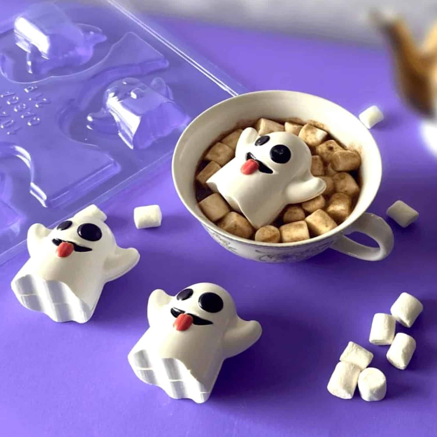 MOLDE PARA CHOCOLATE BWB - MINI FANTASMAS HALLOWEEN 2 MOLDE PARA CHOCOLATE BWB - MINI FANTASMAS HALLOWEEN - Imagen 2