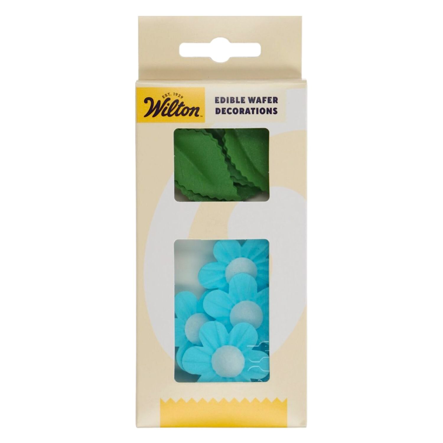 FLORES Y HOJAS COMESTIBLES DE OBLEA WILTON - AZULES 1 FLORES Y HOJAS COMESTIBLES DE OBLEA WILTON - AZULES