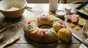 receta de roscón de reyes casero tradicional con miga esponjosa y decoración clásica