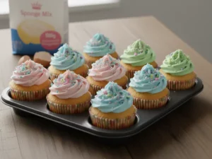 receta cupckaes principiantes de colores, súper fácil