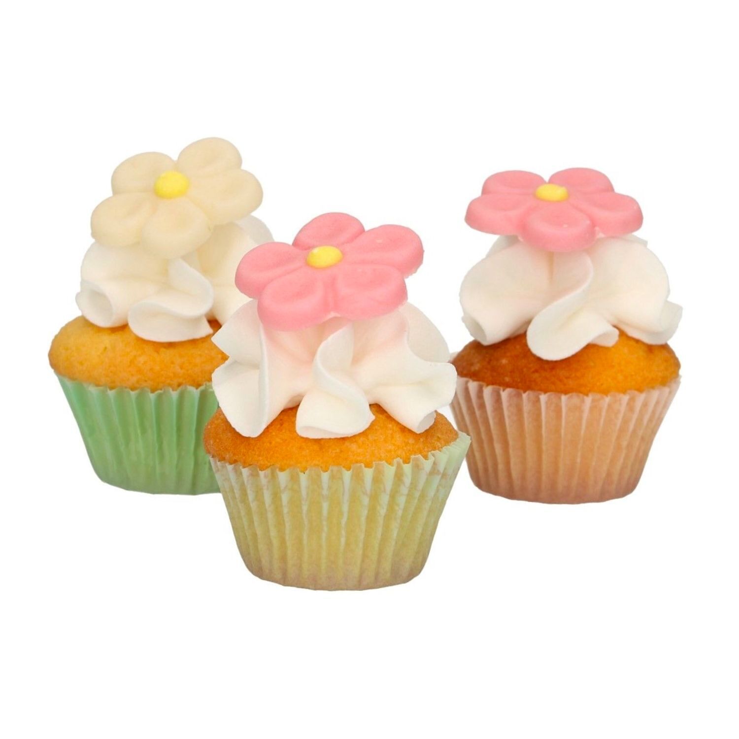 DECORACIONES DE AZUCAR FUNCAKES - MARGARITAS BLANCAS Y ROSAS 2 DECORACIONES DE AZUCAR FUNCAKES - MARGARITAS BLANCAS Y ROSAS - Imagen 2
