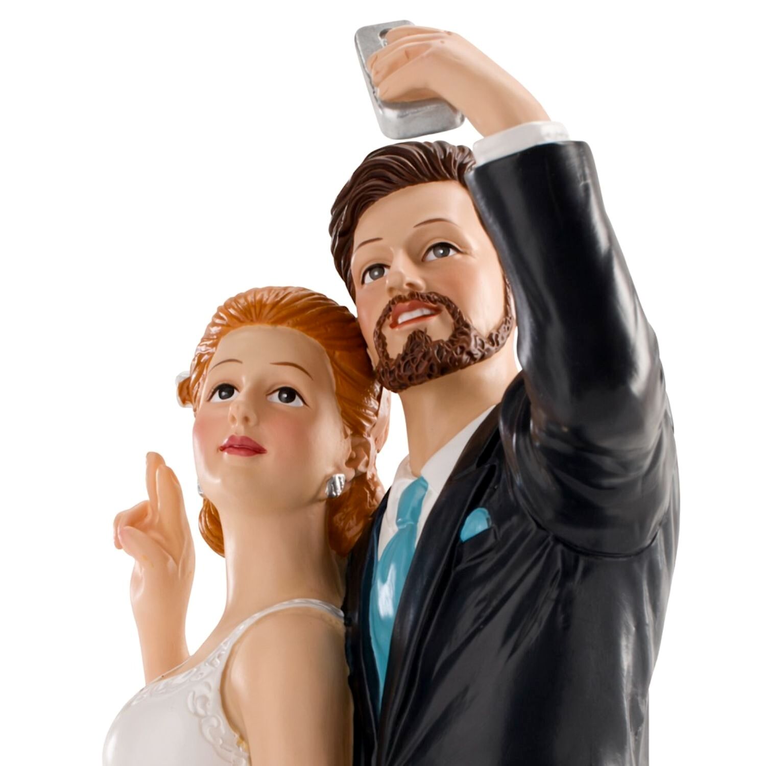 FIGURA PARA TARTA DE BODA NOVIOS SELFIE 2 FIGURA PARA TARTA DE BODA NOVIOS SELFIE - Imagen 2