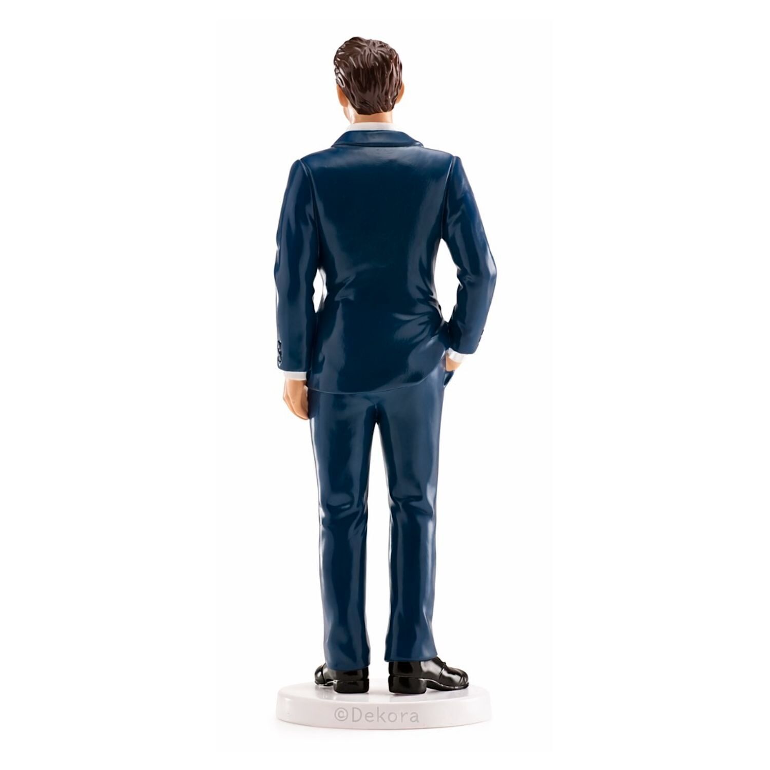 FIGURA PARA TARTA DE BODA NOVIO CON TRAJE AZUL Y PAJARITA LILA 2 FIGURA PARA TARTA DE BODA NOVIO CON TRAJE AZUL Y PAJARITA LILA - Imagen 2