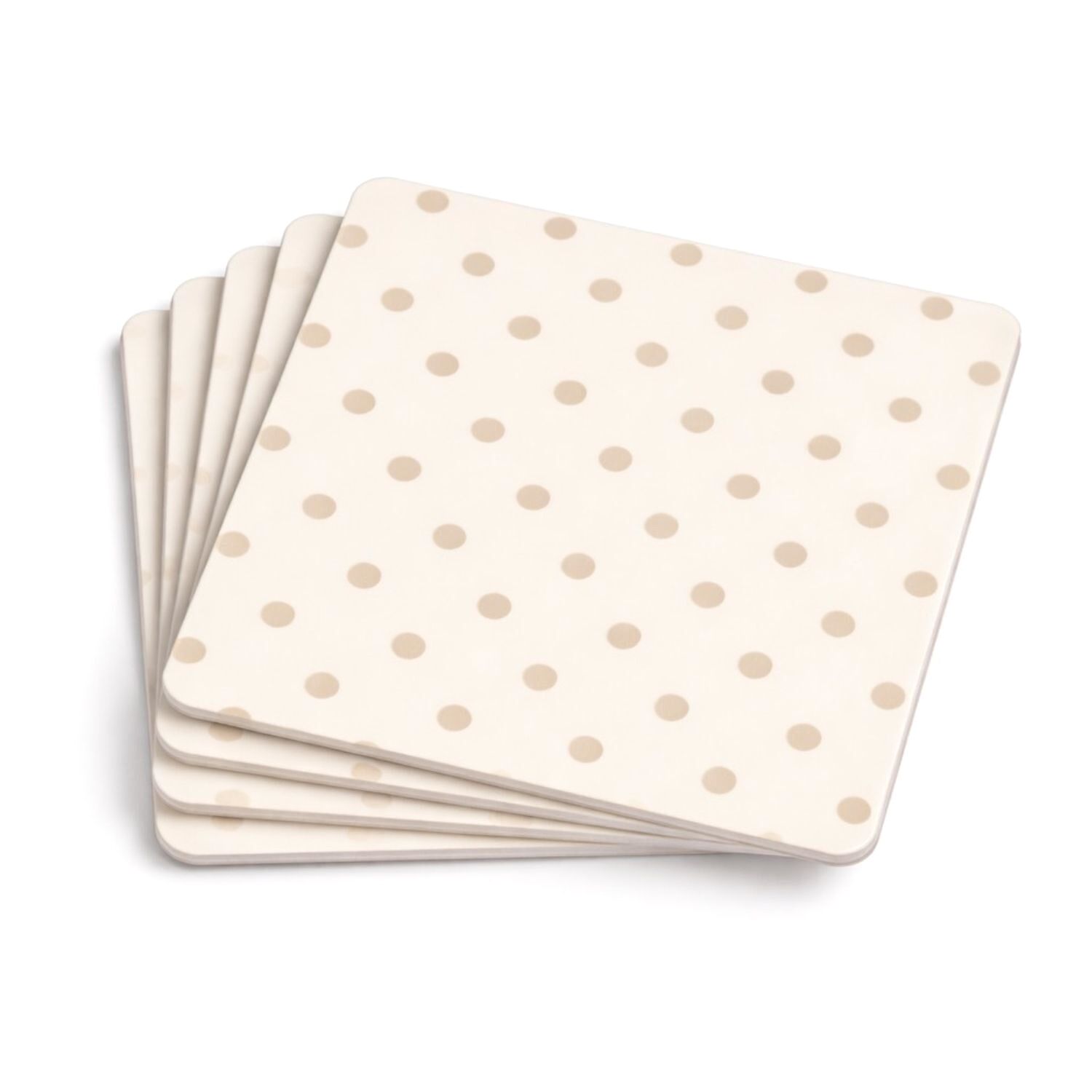SET 6 POSAVASOS BLANCOS DE LUNARES "POLKA DOTS" 1 SET 6 POSAVASOS BLANCOS DE LUNARES "POLKA DOTS"